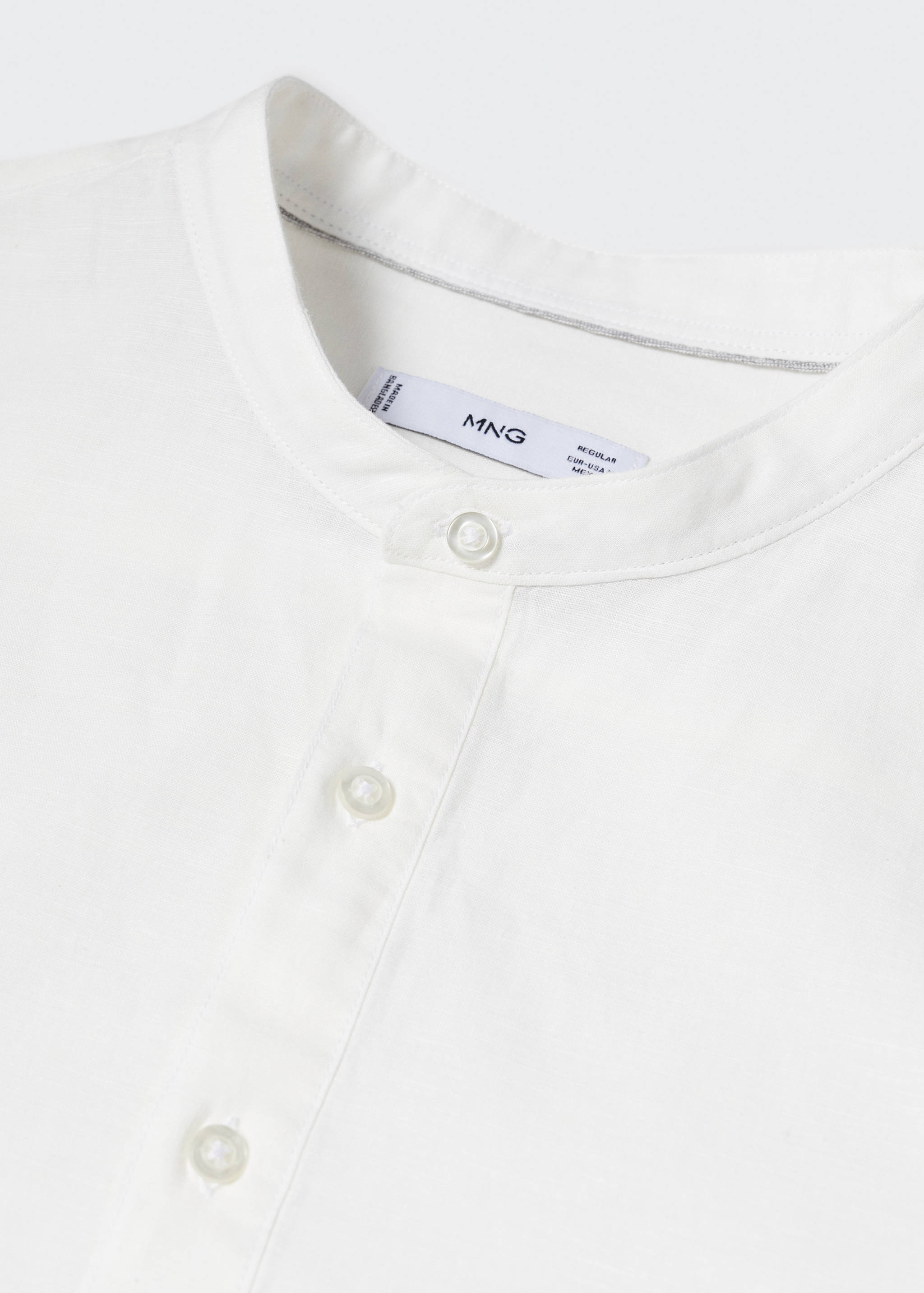 Camisa lino regular fit cuello mao - Detalle del artículo 8
