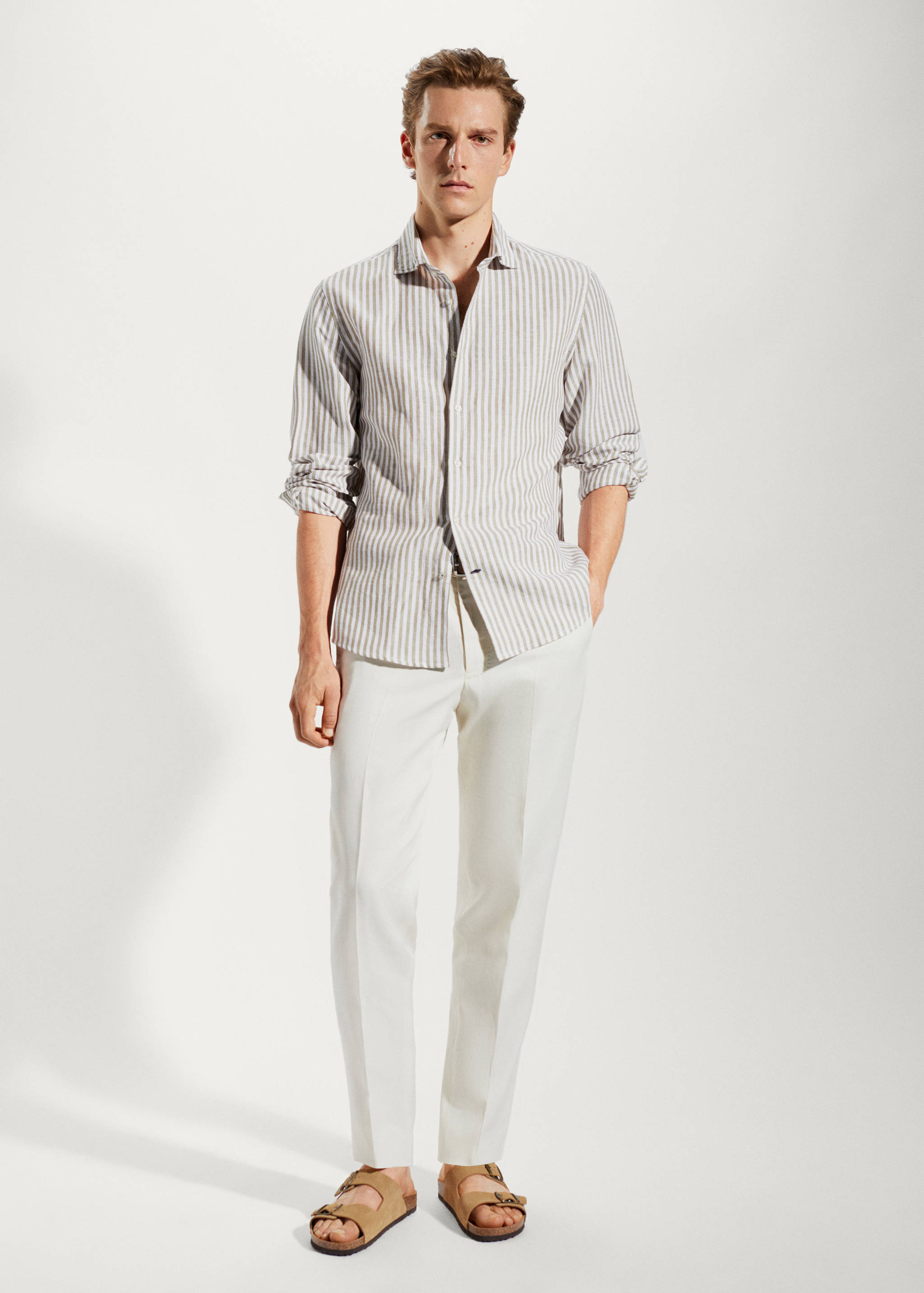 Chemise slim fit lin à rayures - Plan général