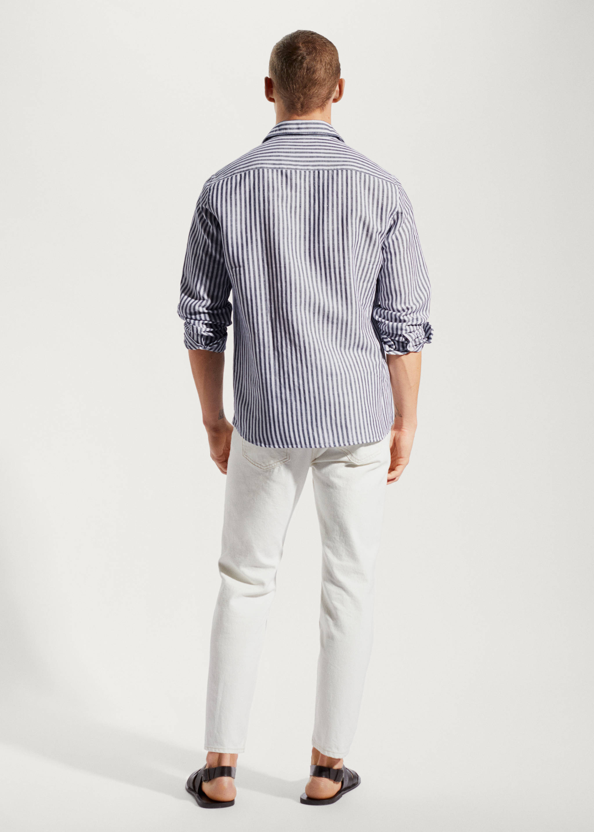 Chemise slim fit lin à rayures - Verso de l’article