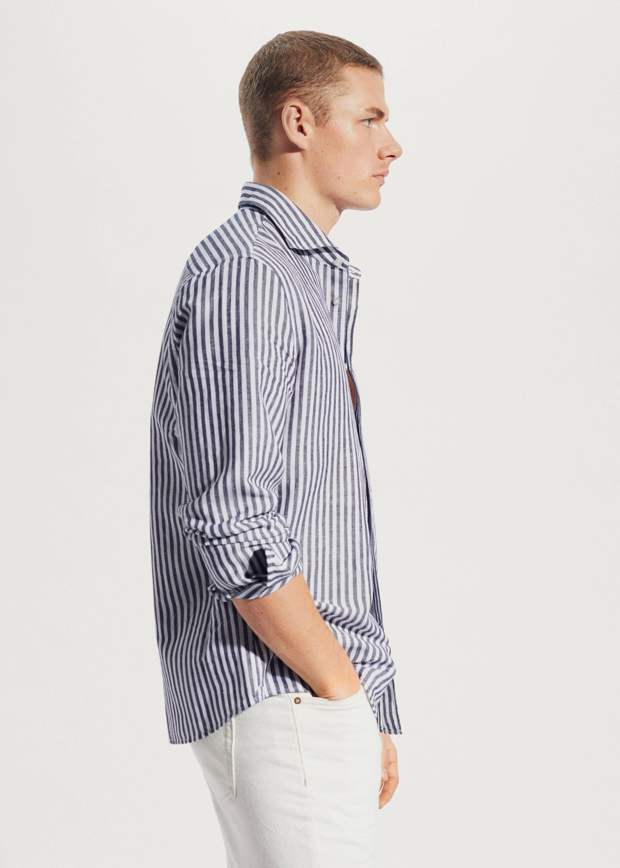 Chemise slim fit lin à rayures - Détail de l'article 2
