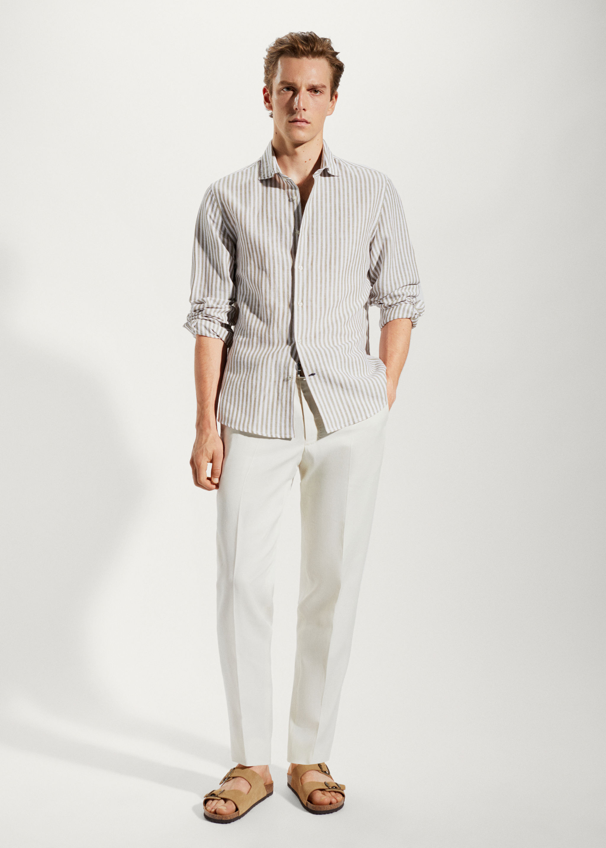 Chemise slim fit lin à rayures - Plan général