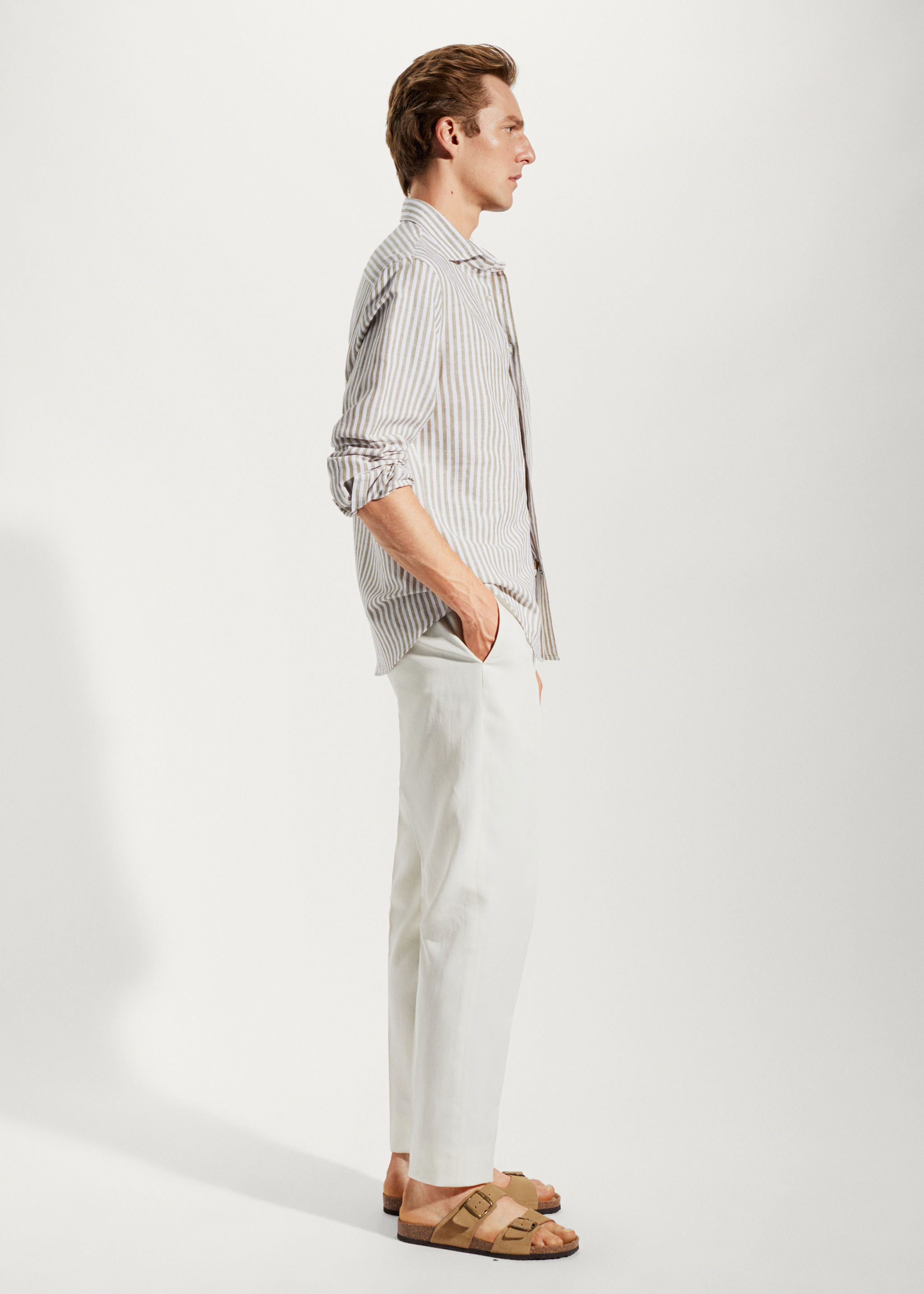 Chemise slim fit lin à rayures - Détail de l'article 2