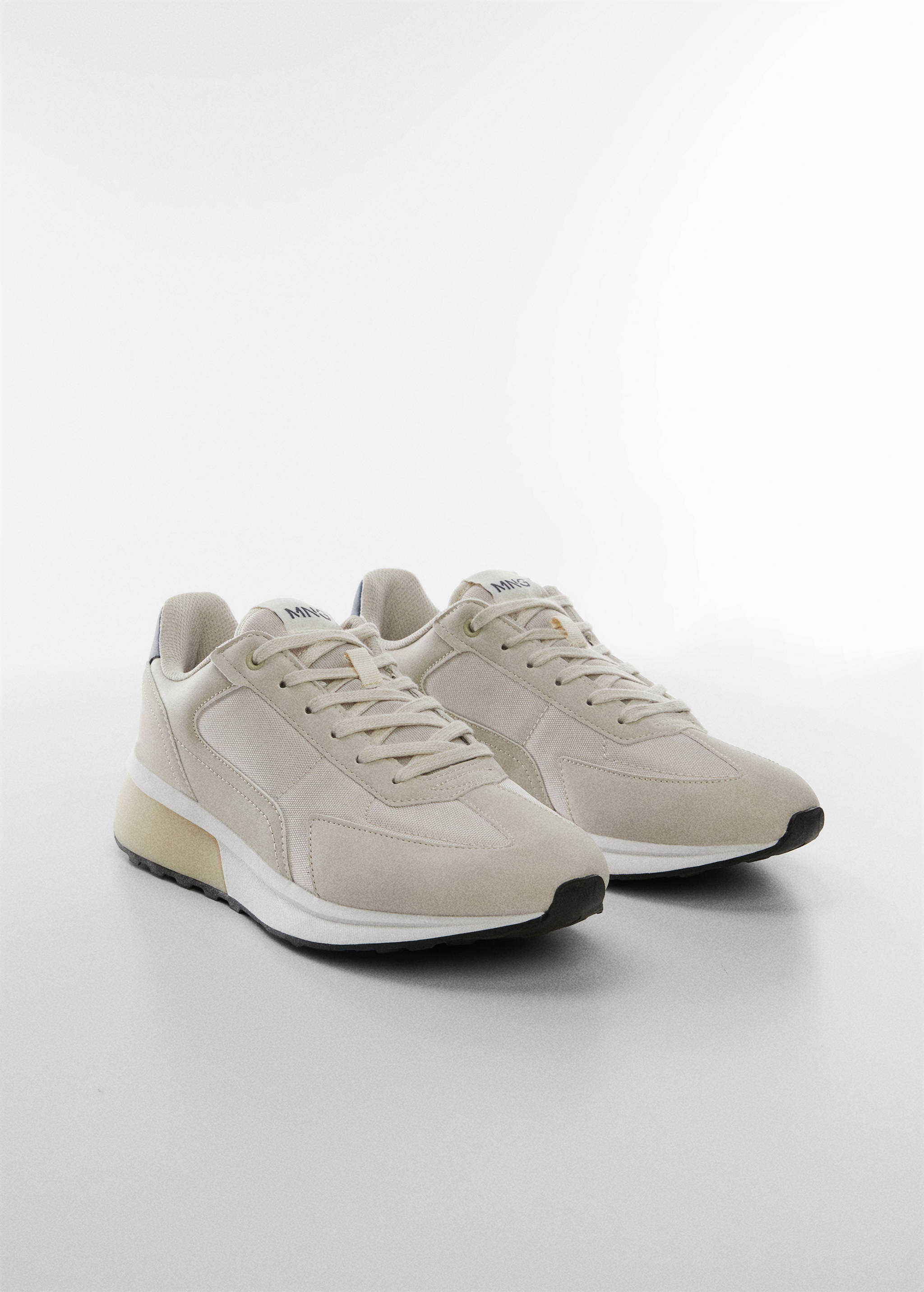 Leather mixed sneakers - Medium plane