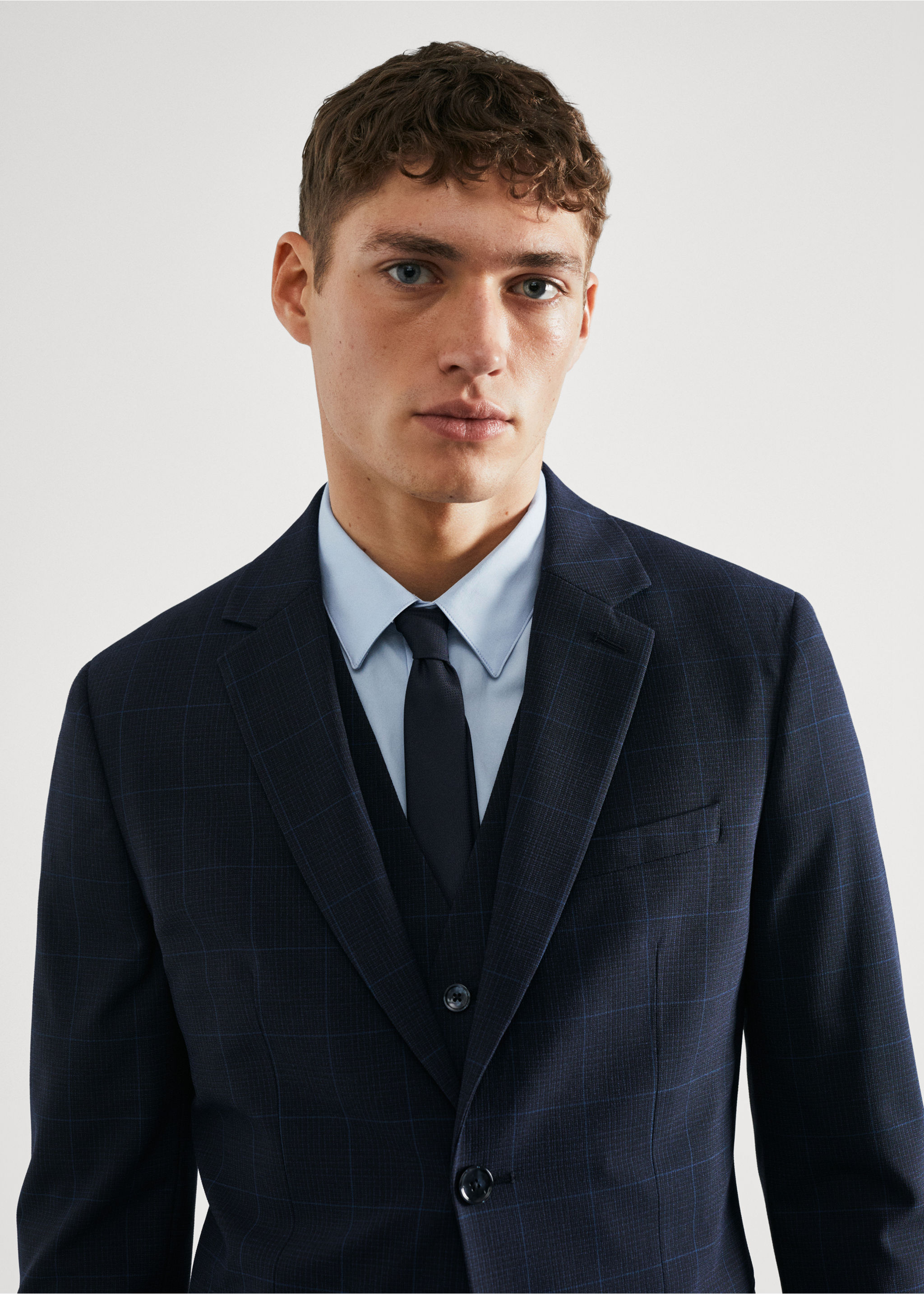 Super slim-fit check suit jacket - Details of the article 1