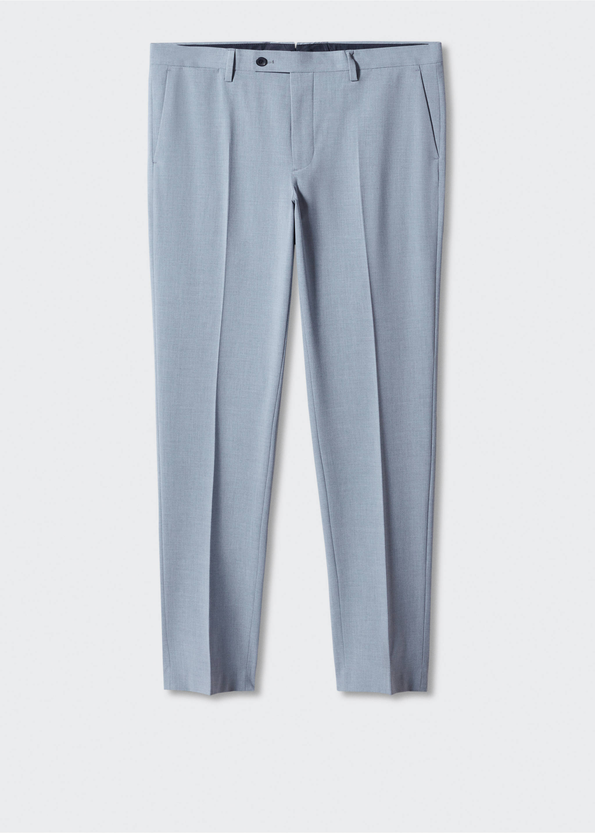 Stretch-fabric slim-fit suit trousers - Article without model, Sky Blue. Ref: 57010667-00.