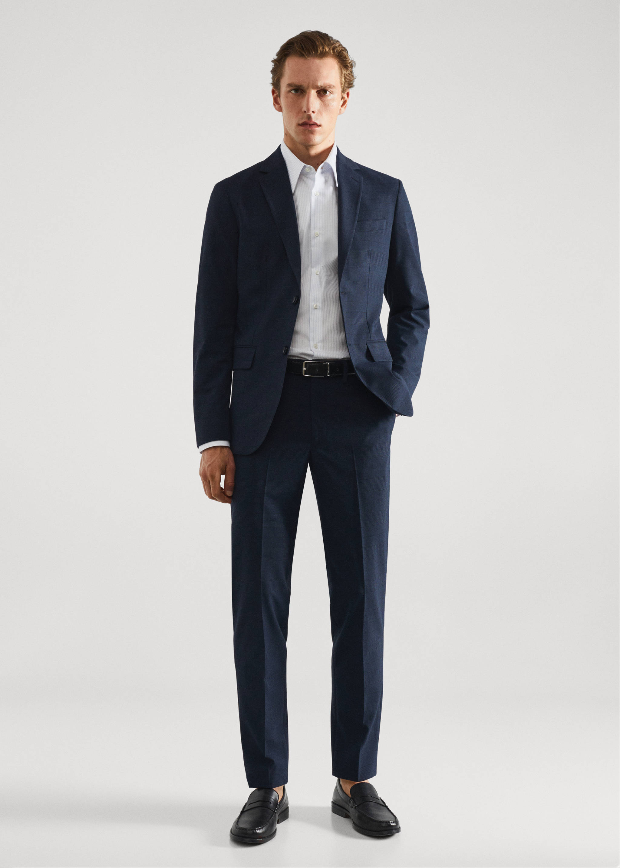 Stretch fabric slim-fit printed suit jacket - General plane