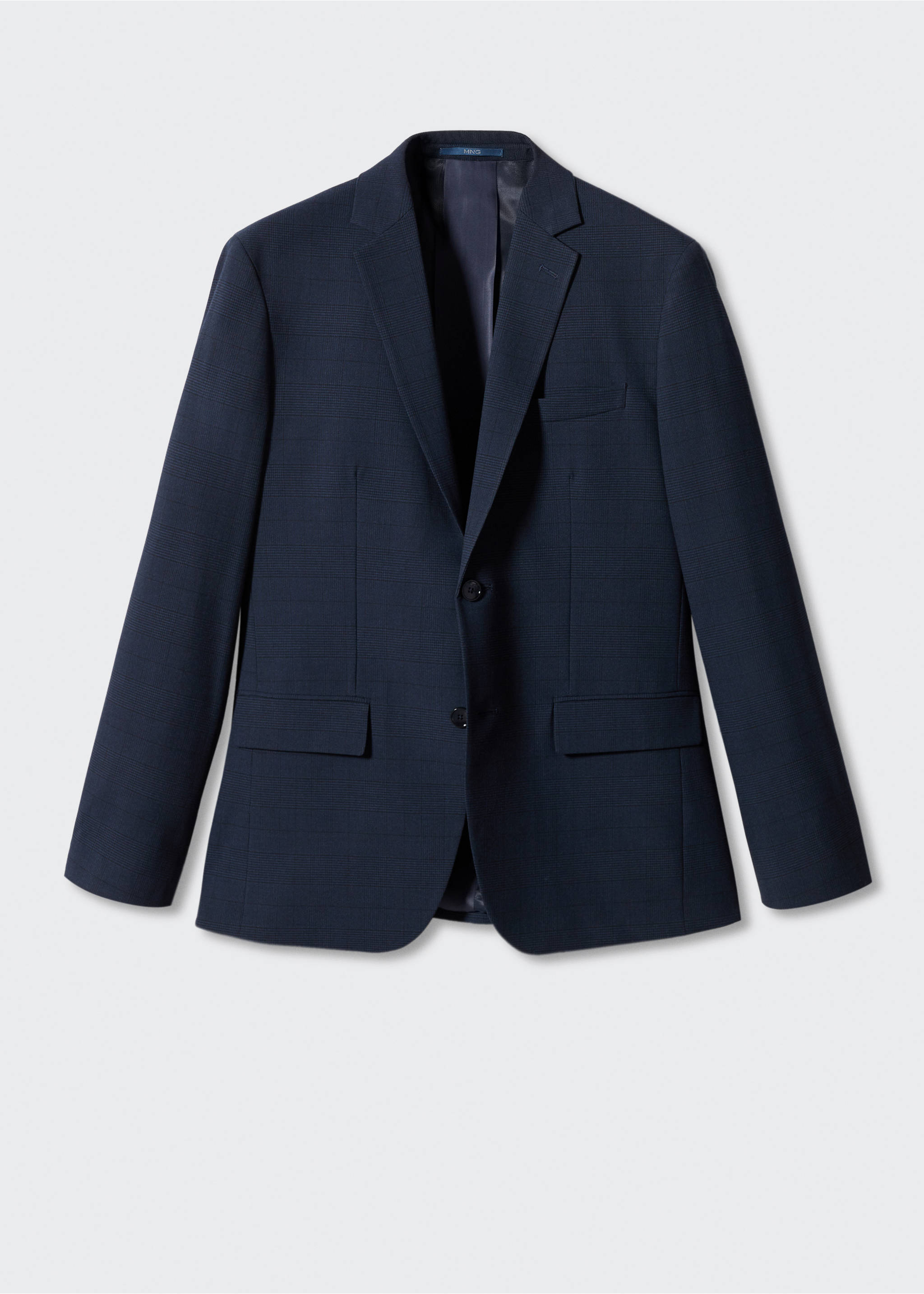 Stretch fabric slim-fit printed suit jacket - Article without model, Dark Navy. Ref: 57010676-00.