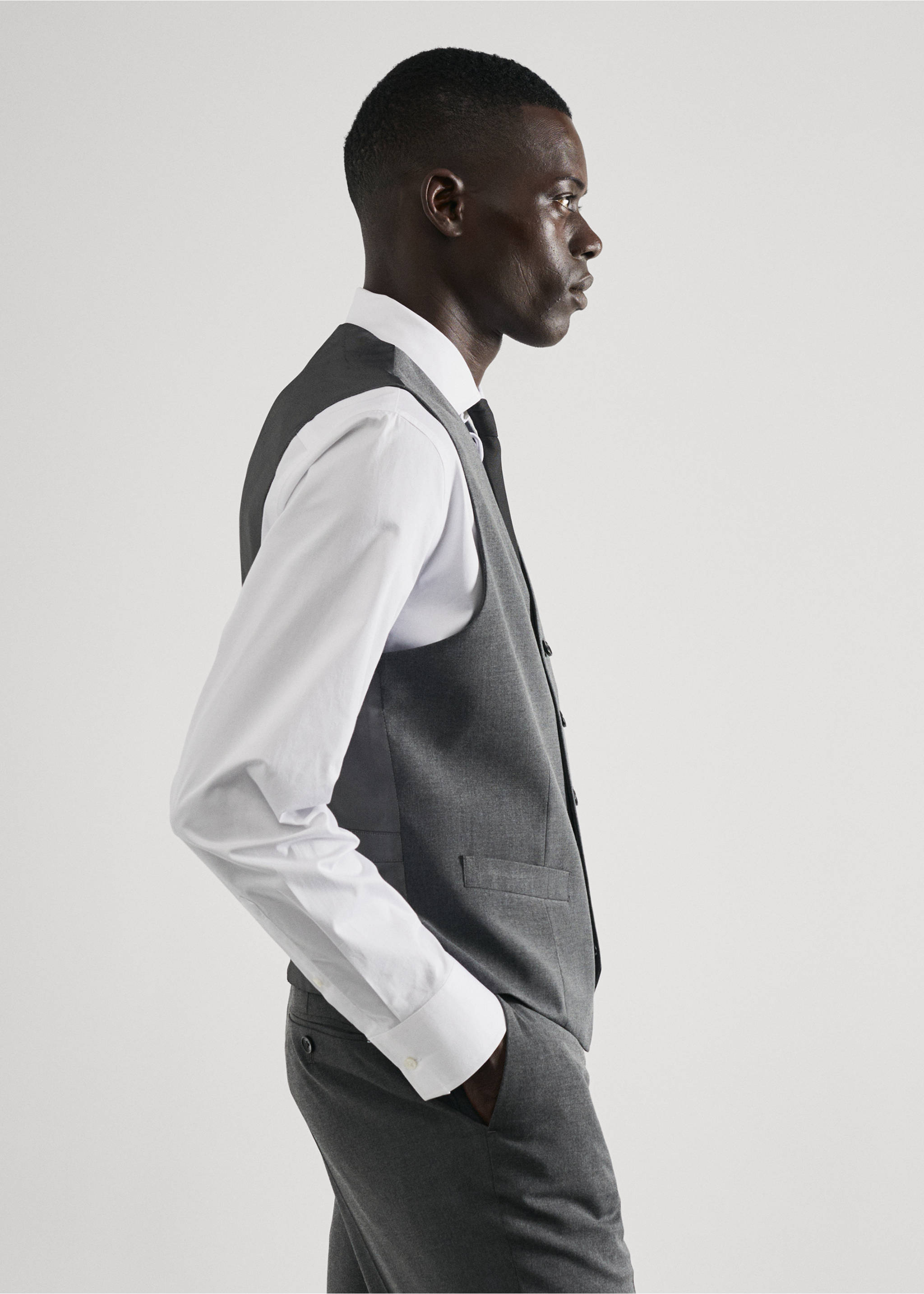 Slim Fit Anzugweste - Detail des Artikels 2, Grau. Ref: 57010678-00.