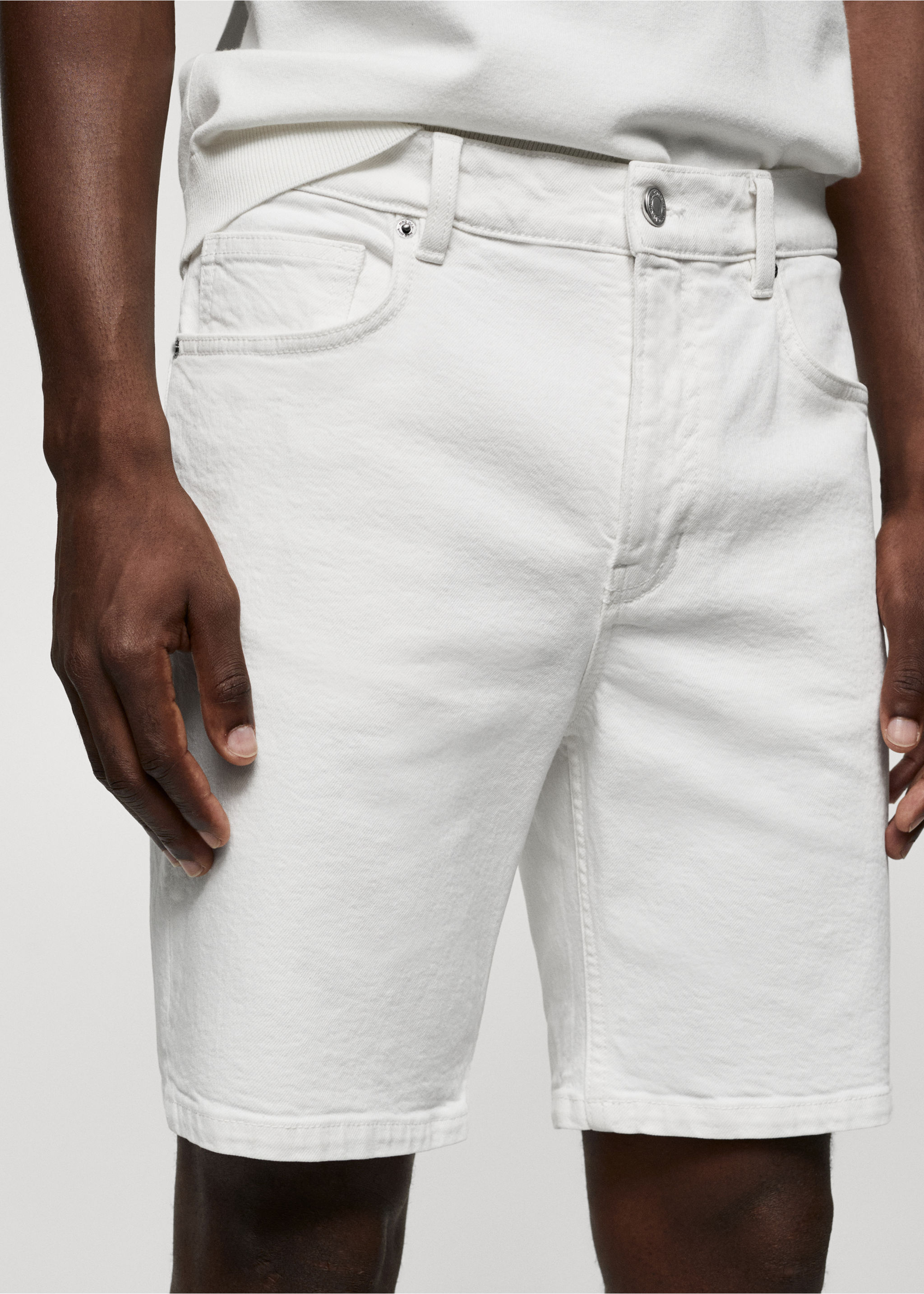 Regular-fit denim bermuda shorts - Details of the article 1