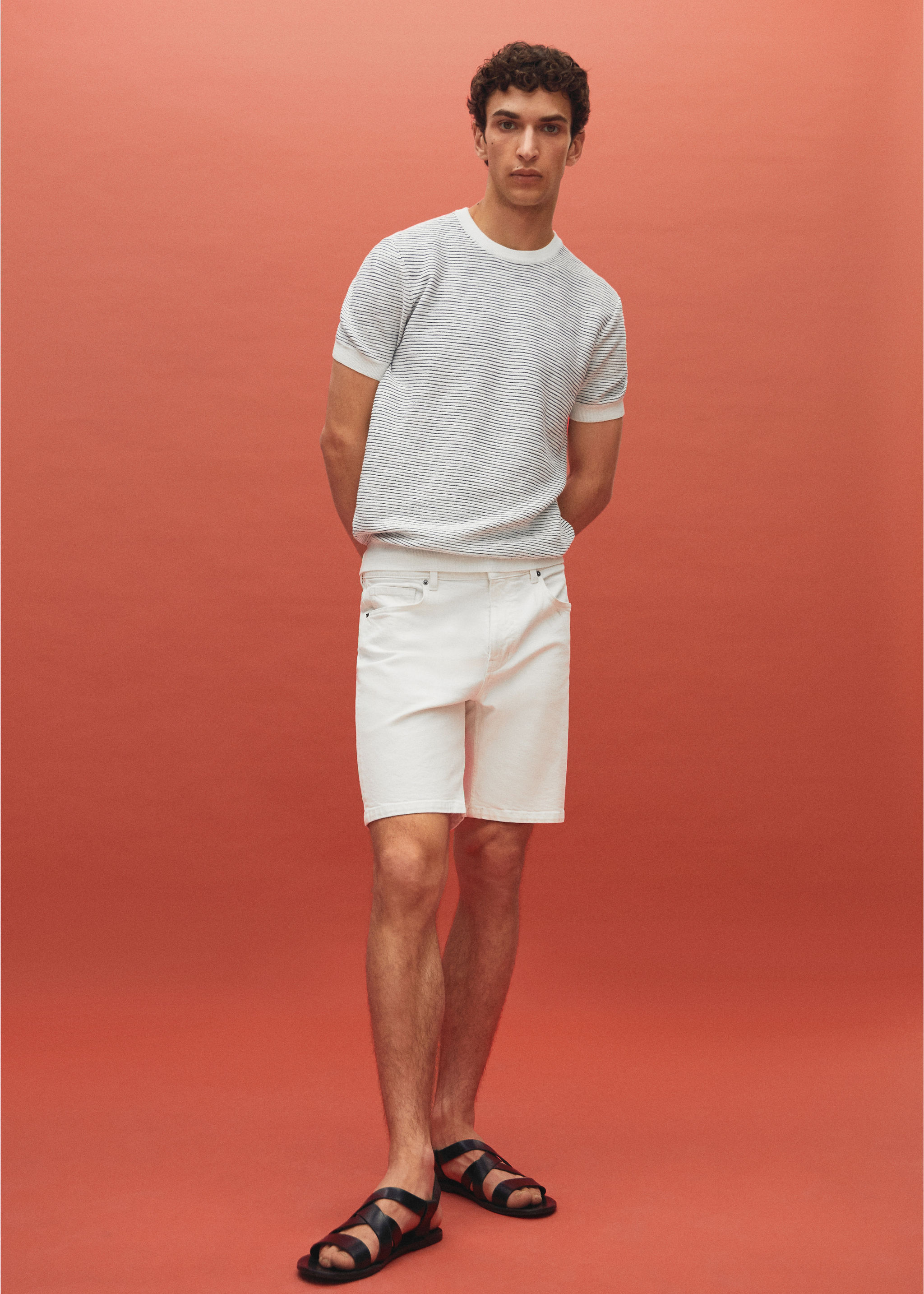 Regular-fit denim bermuda shorts - Details of the article 5