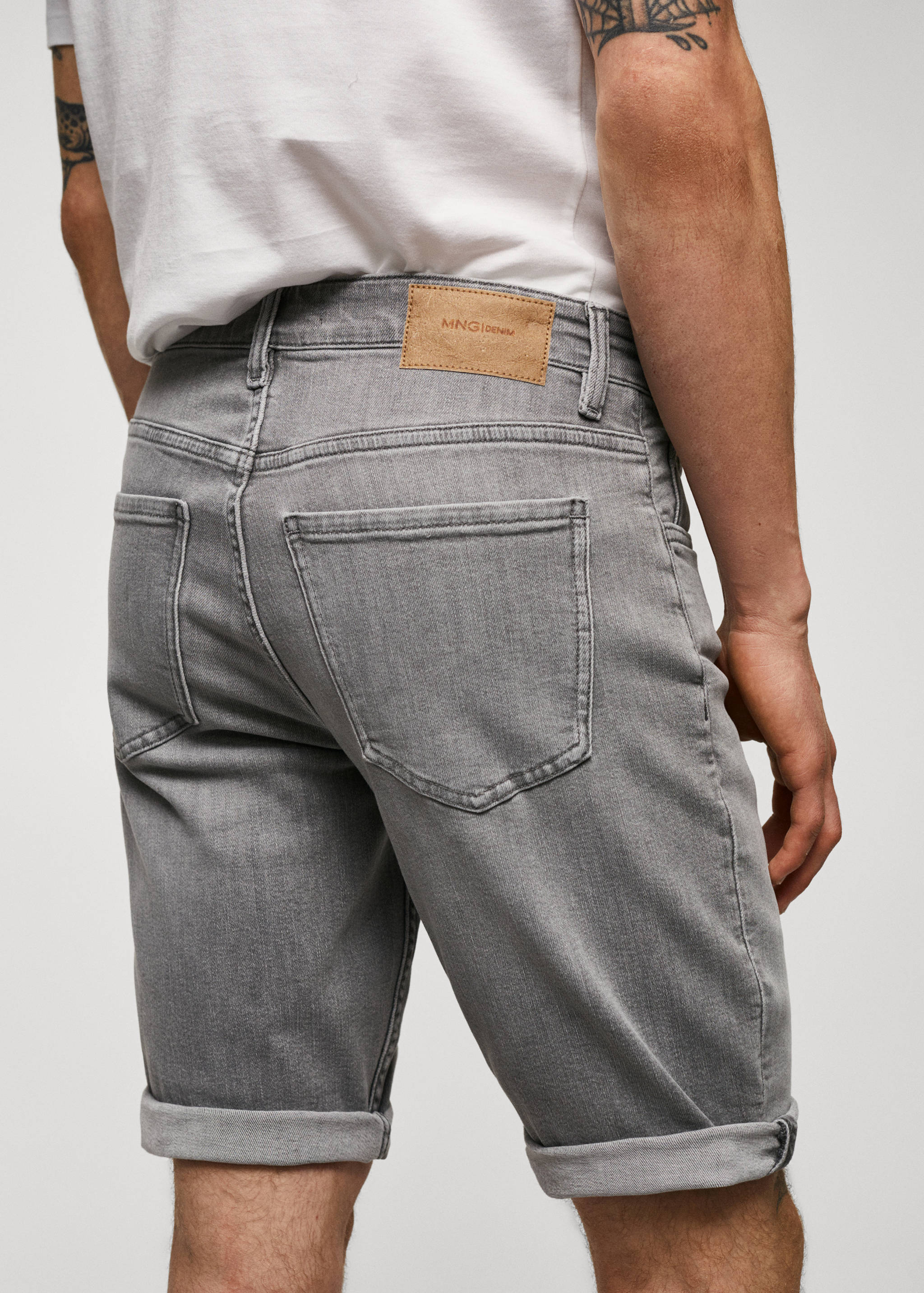 Slim-fit denim bermuda shorts - Details of the article 6