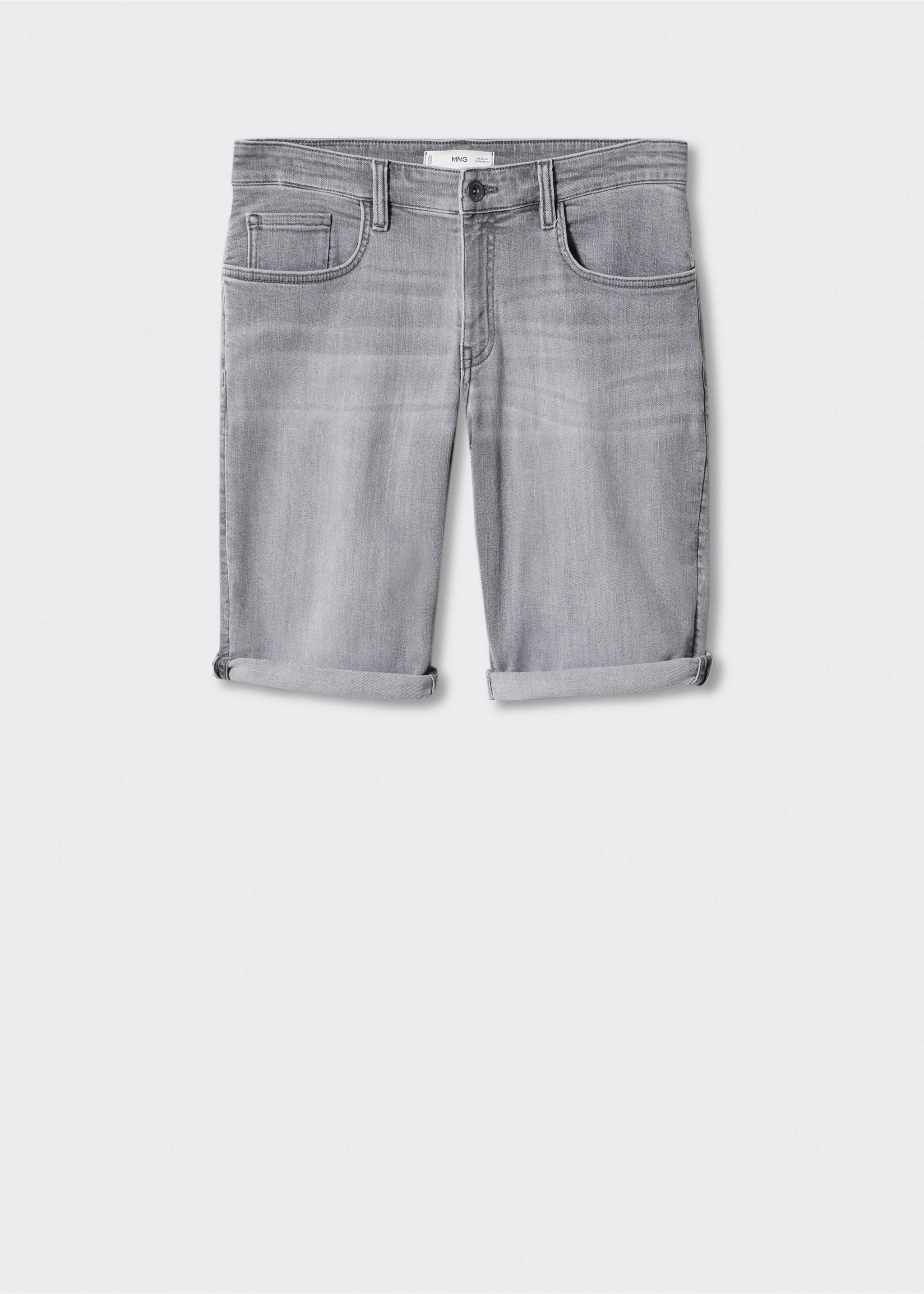 Slim-fit denim bermuda shorts - Article without model, Denim Grey. Ref: 57010682-00.