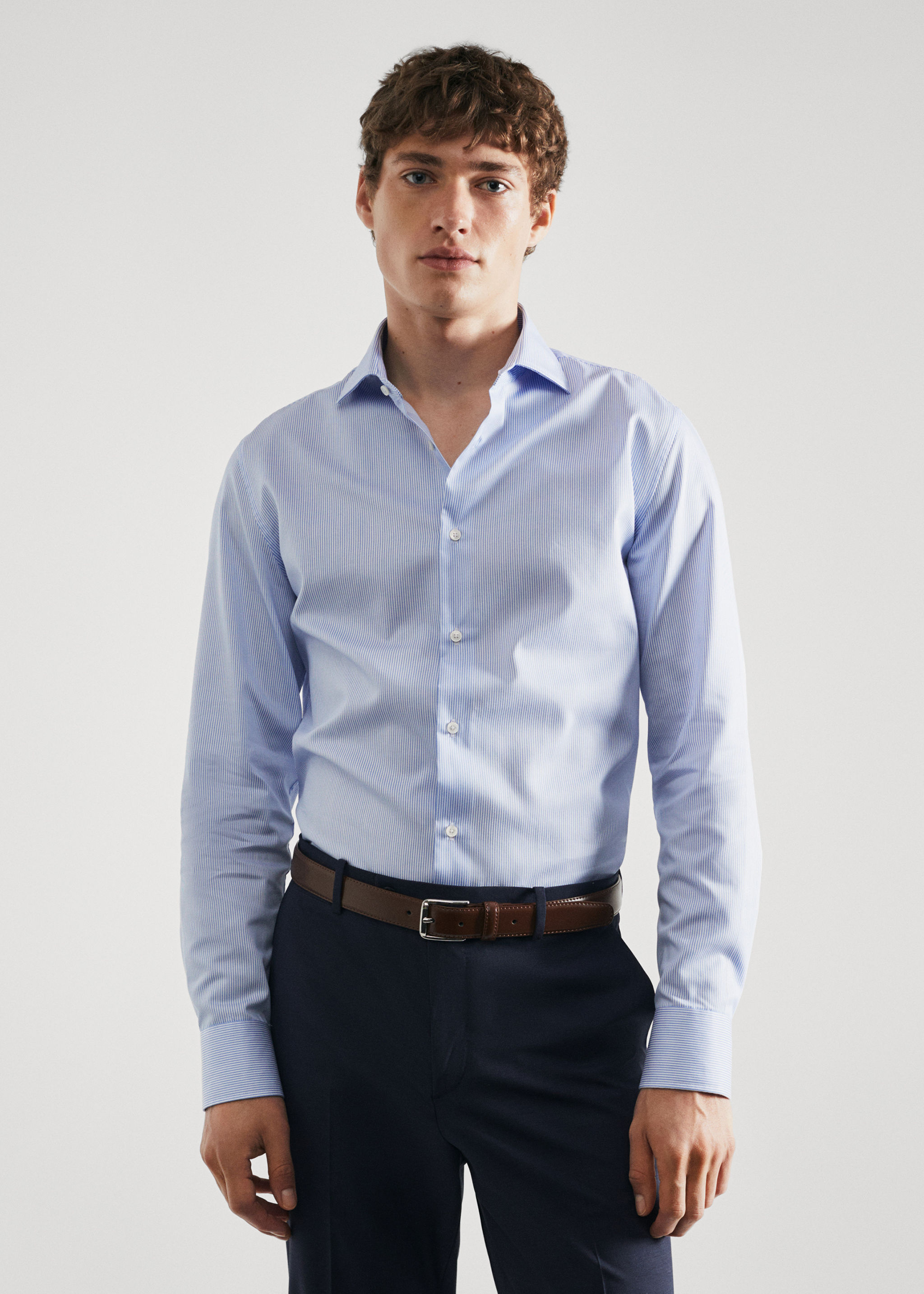 Chemise costume slim-fit twill milleraies - Plan moyen