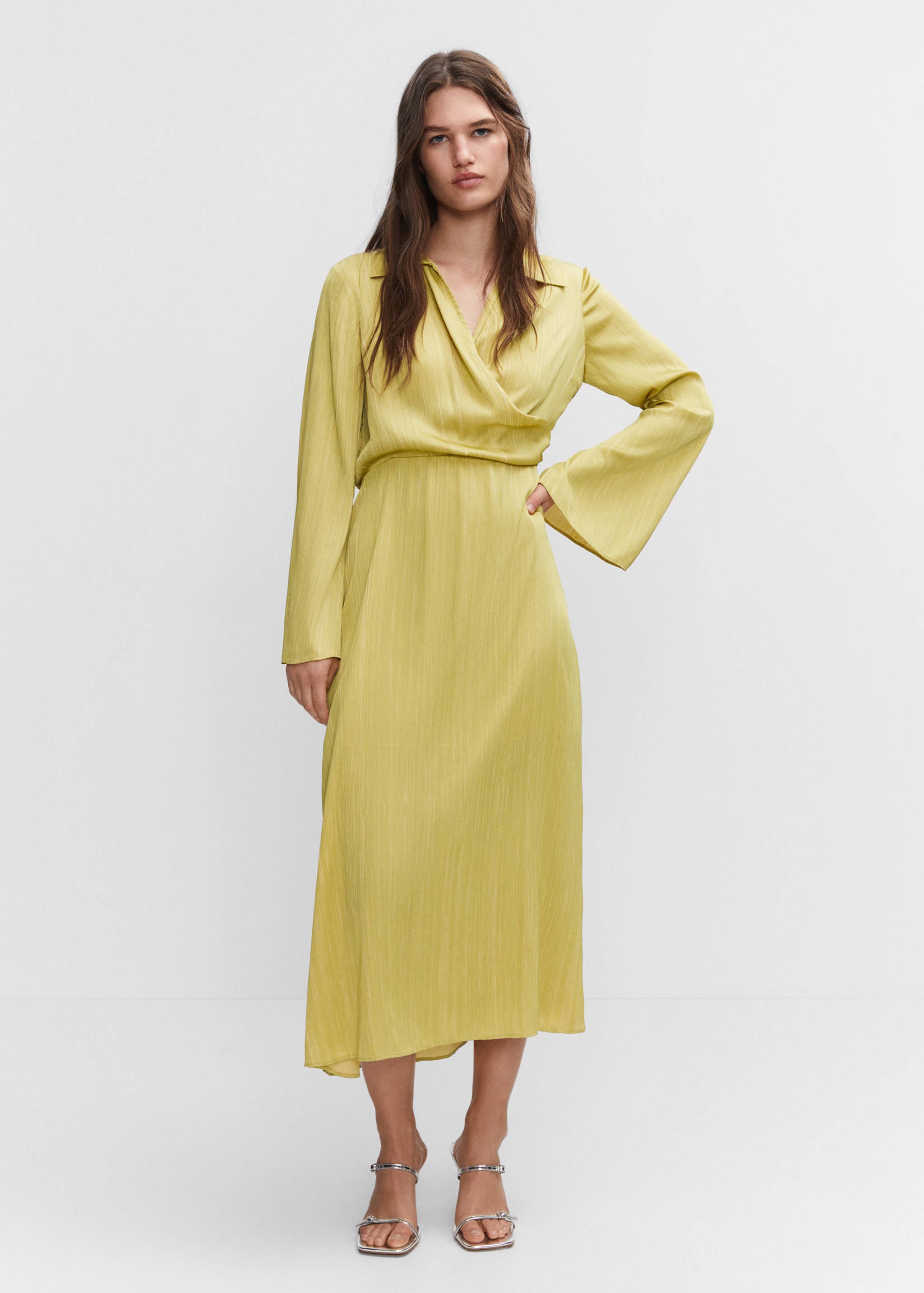 Satin shirt dress - General plane