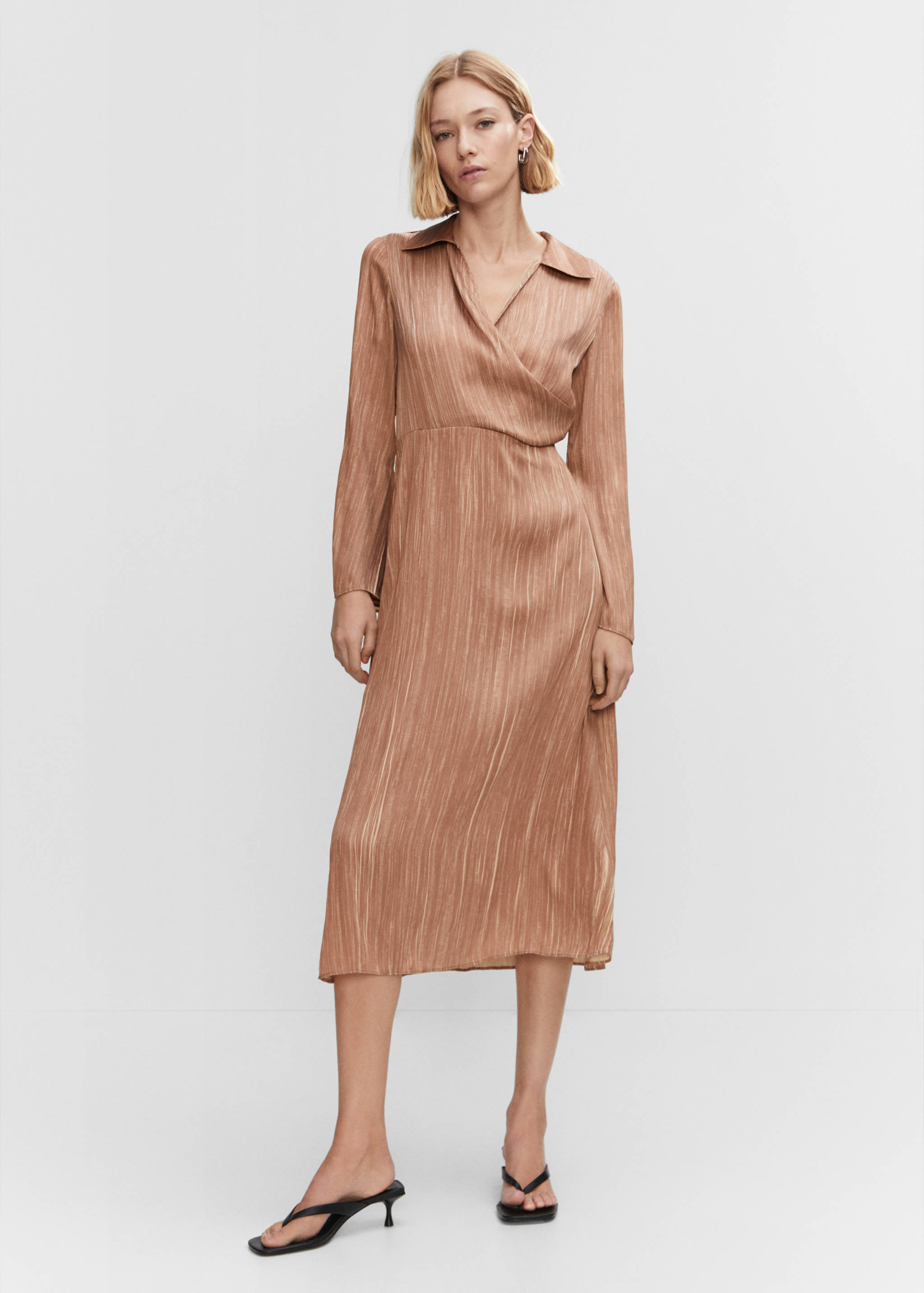 Satin shirt dress - General plane