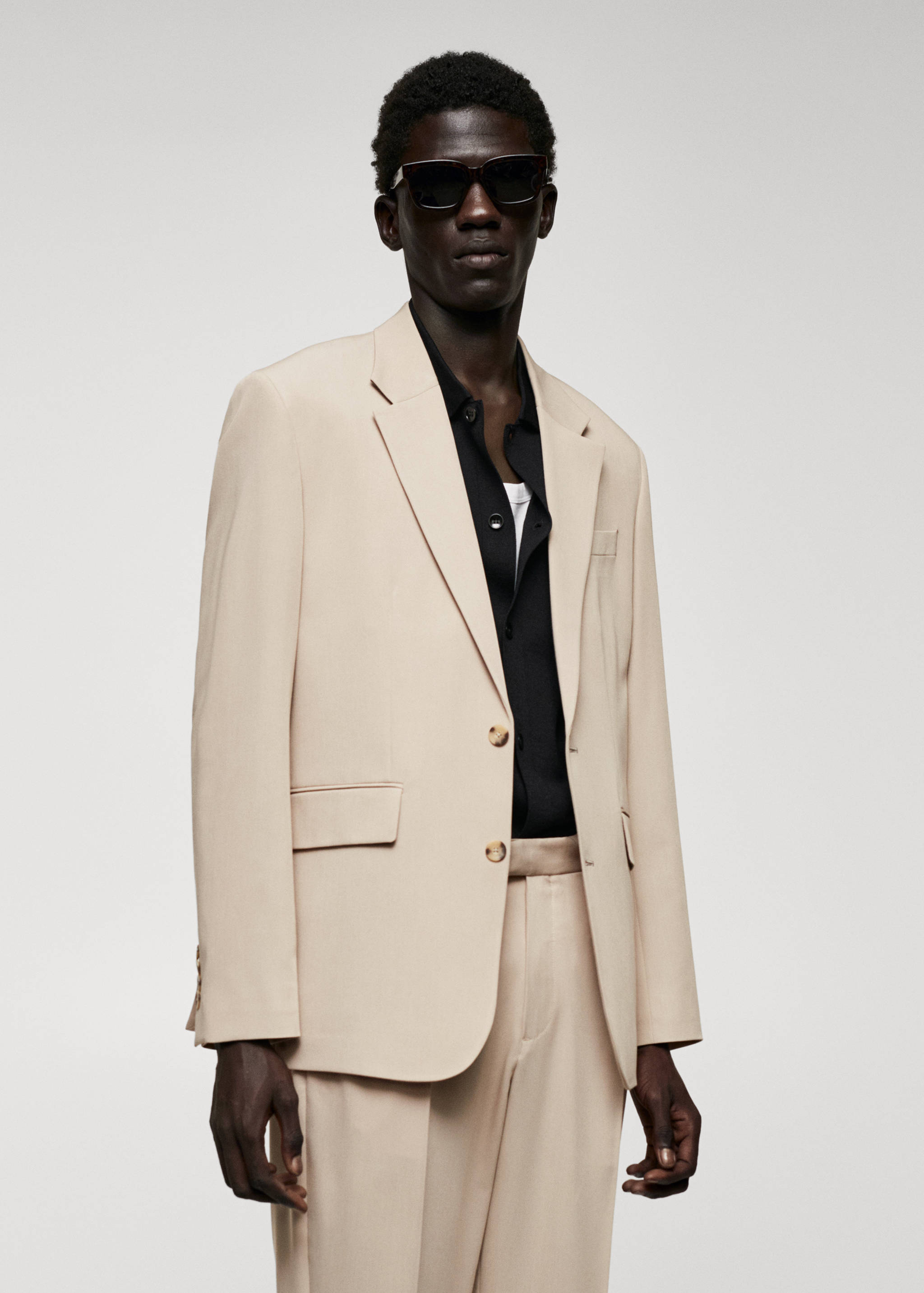 Regular fit suit blazer - Medium plane