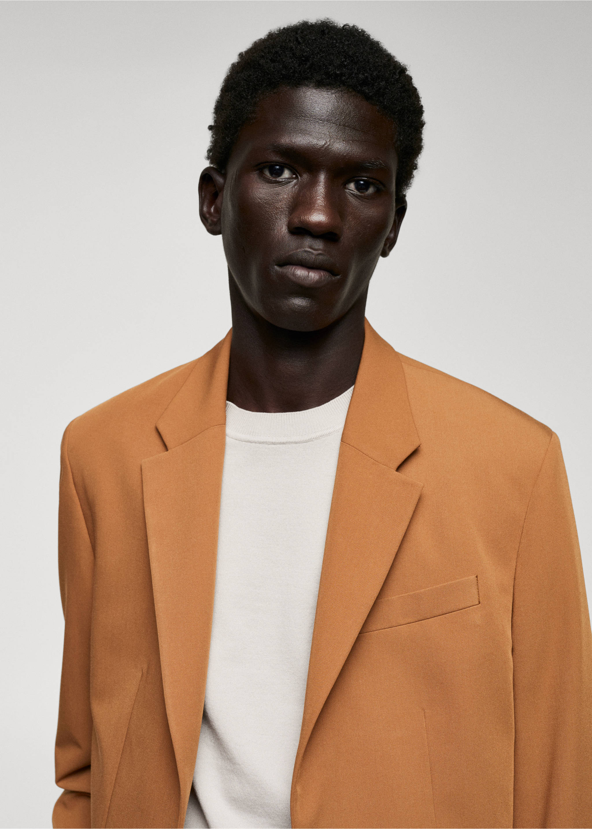 Regular fit suit blazer - Details of the article 1, Orange. Ref: 57010717-00.