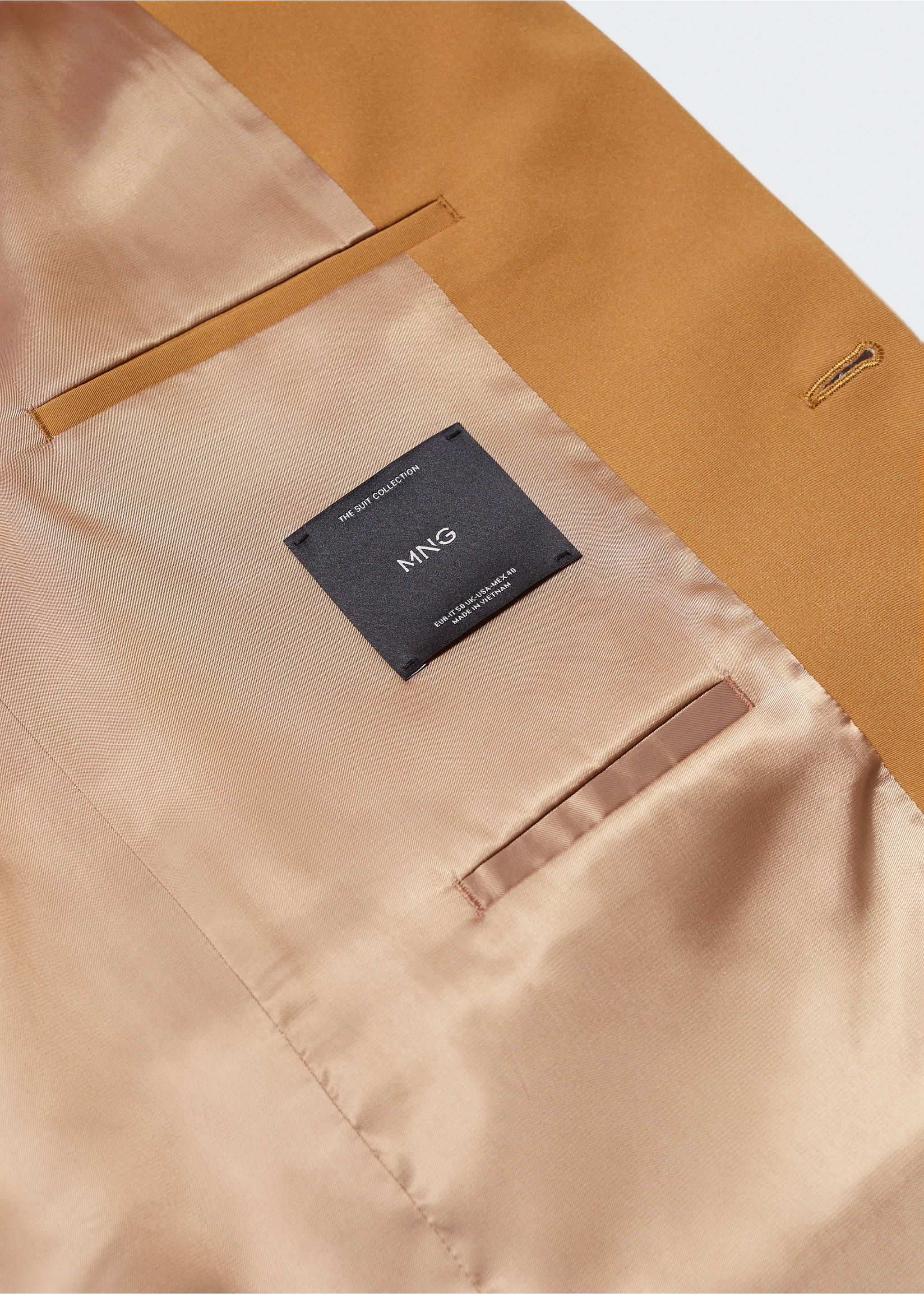 Regular fit suit blazer - Details of the article 8, Orange. Ref: 57010717-00.
