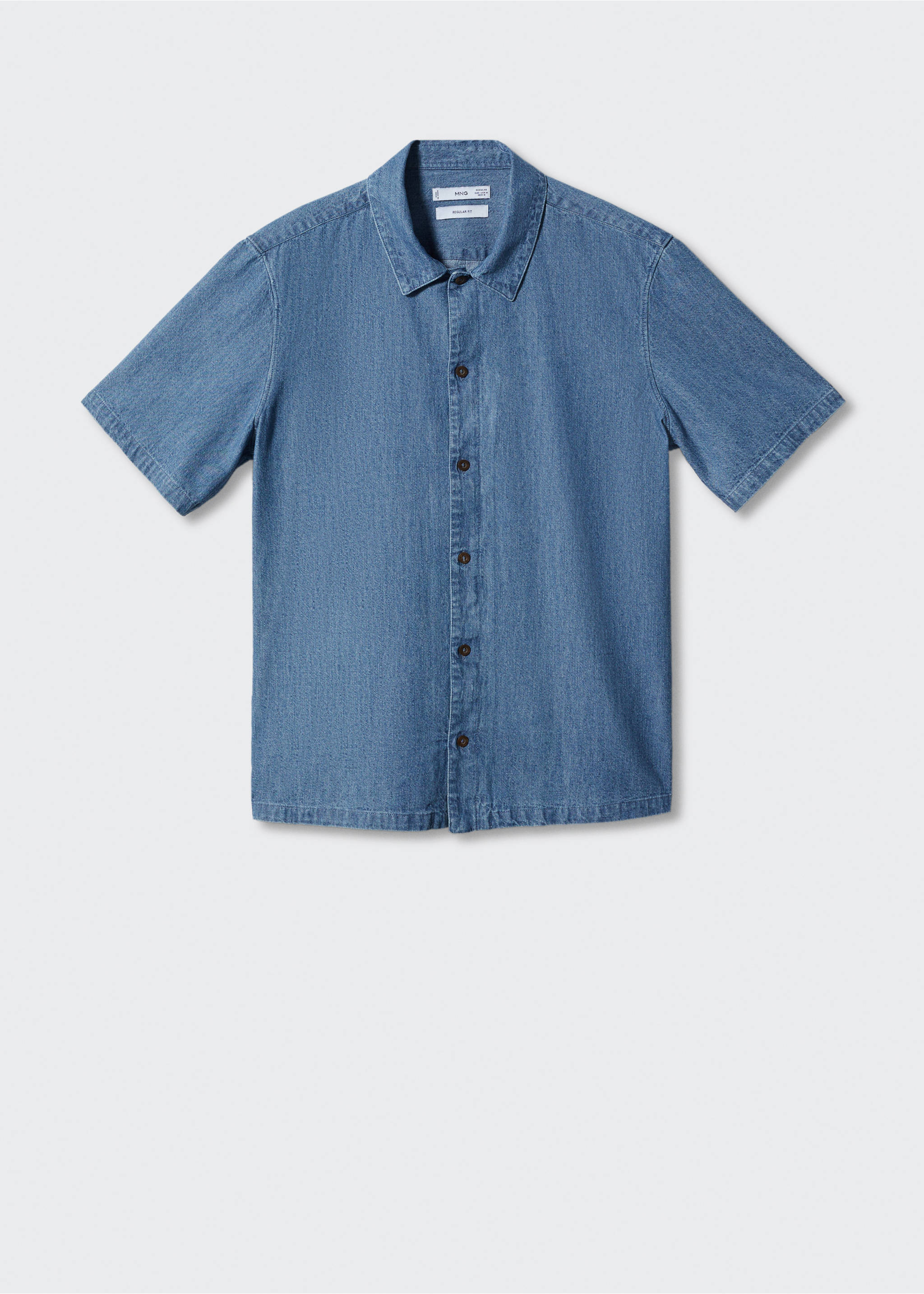 Chemise chambray 100 % coton - Article sans modèle, Bleu moyen. Ref: 57010724-00.