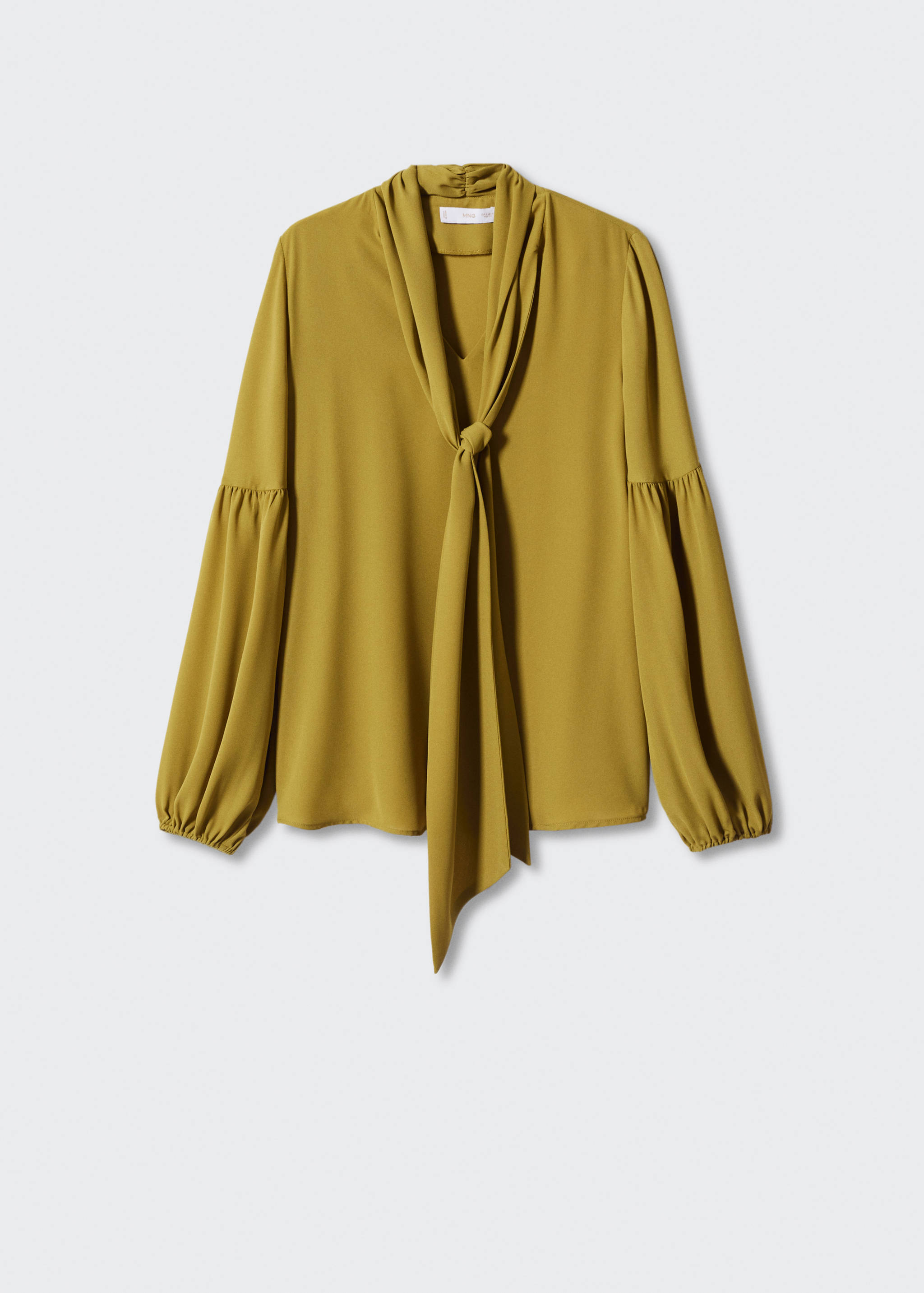 Blouse with puffed sleeves and bow - Article without model