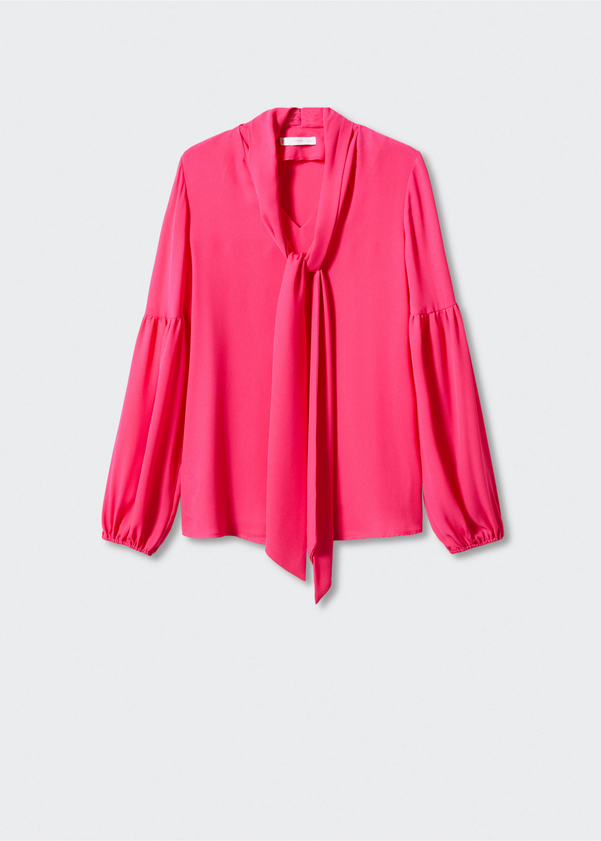 Blouse with puffed sleeves and bow - Article without model, Fuchsia. Ref: 57010726-00.