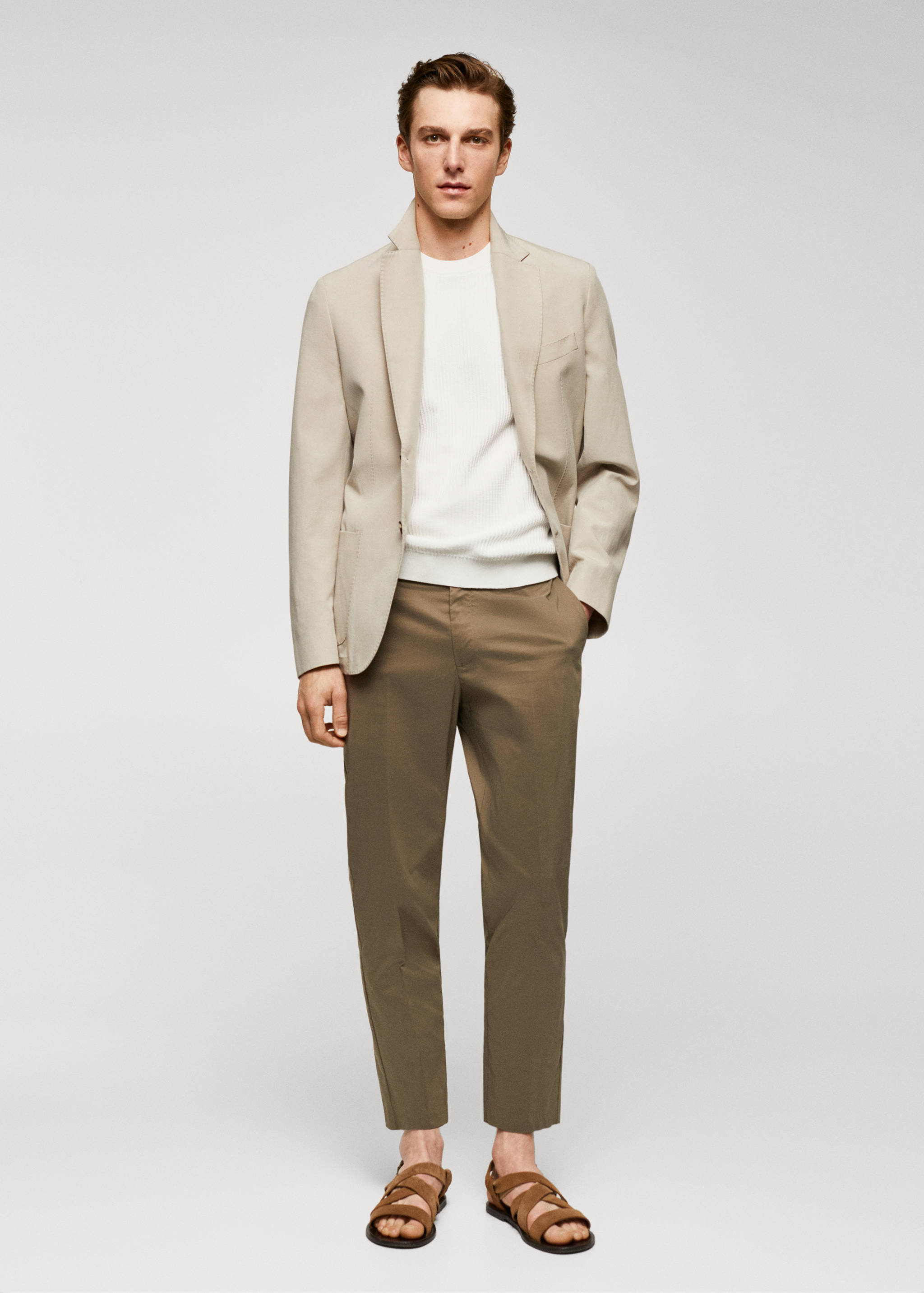 Geribd gestructureerd T-shirt 100% katoen - Overzichtstekening