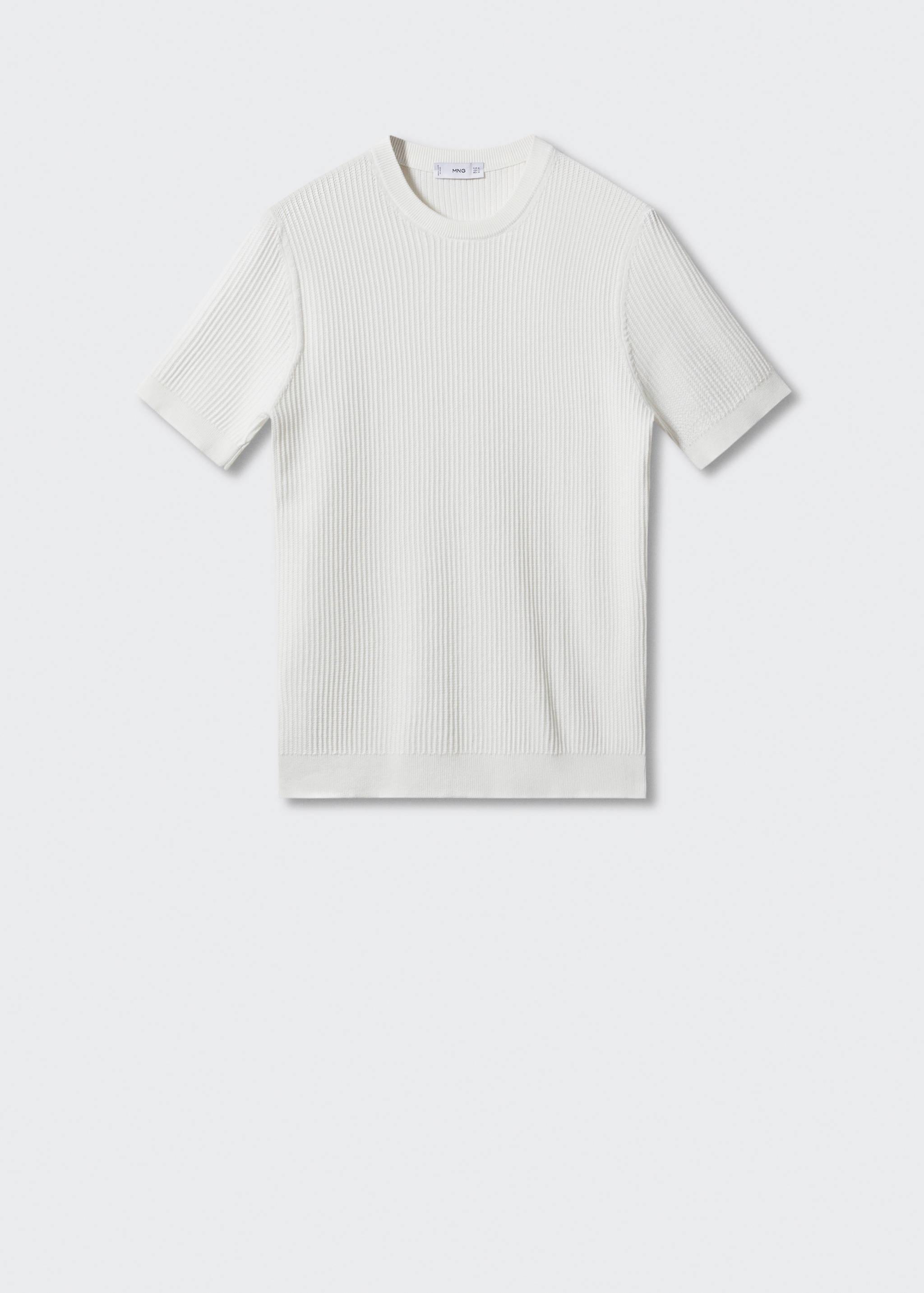 Geribd gestructureerd T-shirt 100% katoen - Artikel zonder model