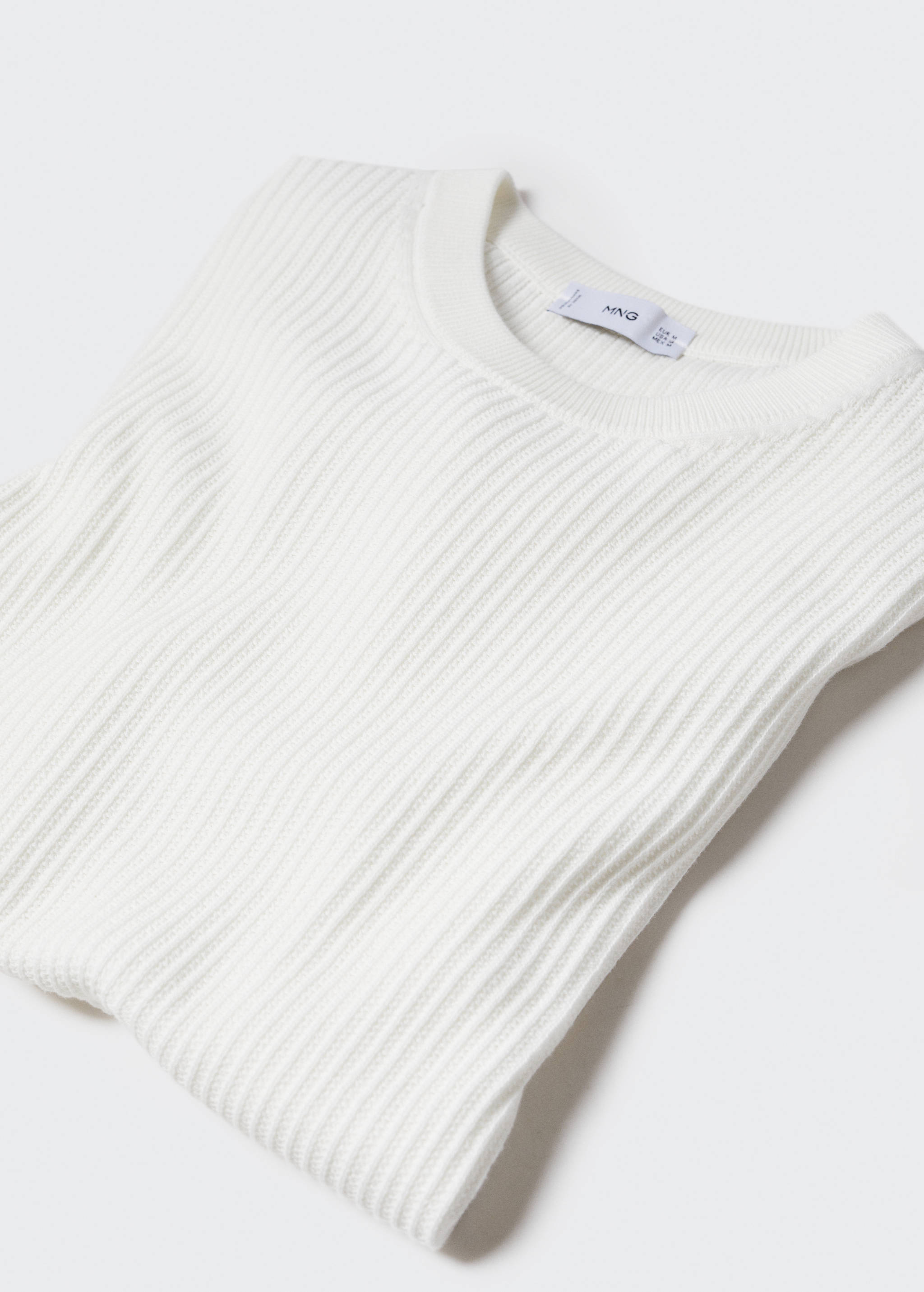 Geribd gestructureerd T-shirt 100% katoen - Detail van het artikel 8