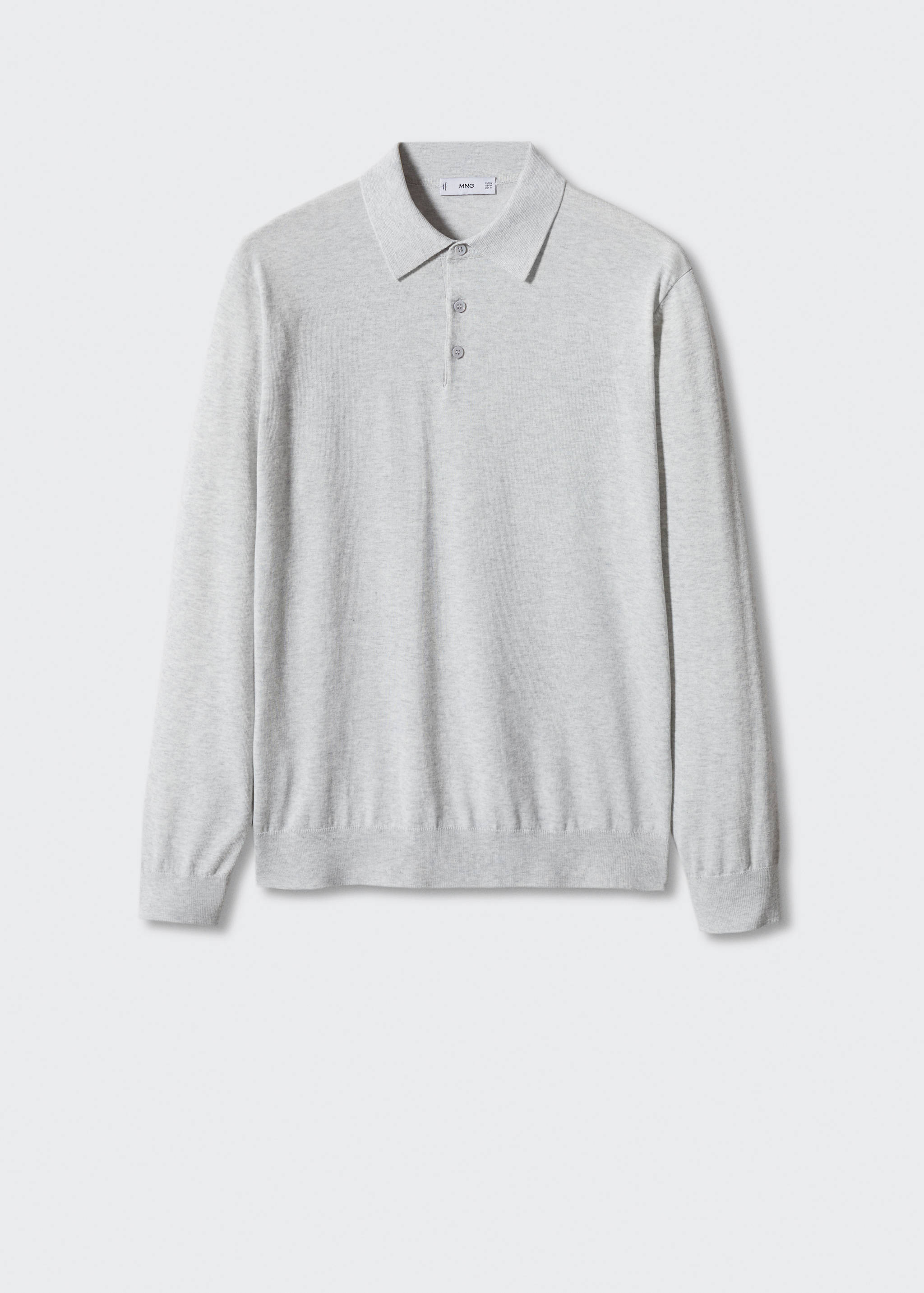 Langärmliges Strick-Poloshirt aus Baumwolle - Artikel ohne Model