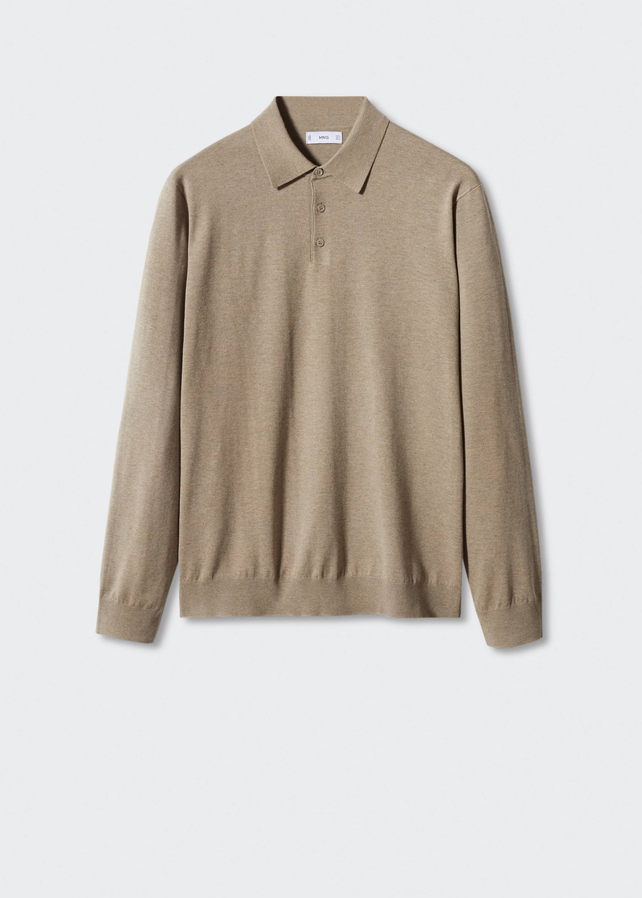 Langärmliges Strick-Poloshirt aus Baumwolle - Artikel ohne Model