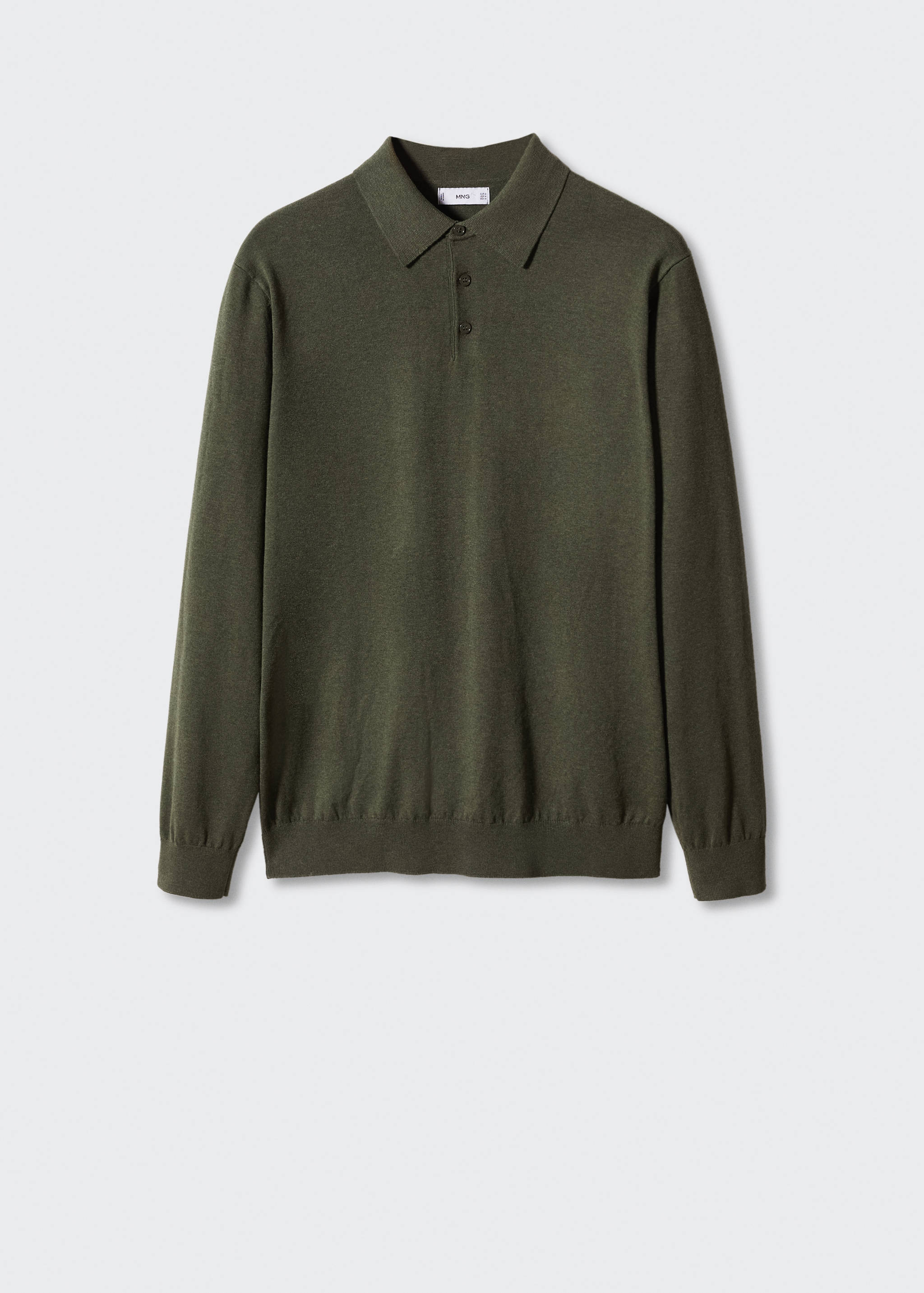 Langärmliges Strick-Poloshirt aus Baumwolle - Artikel ohne Model