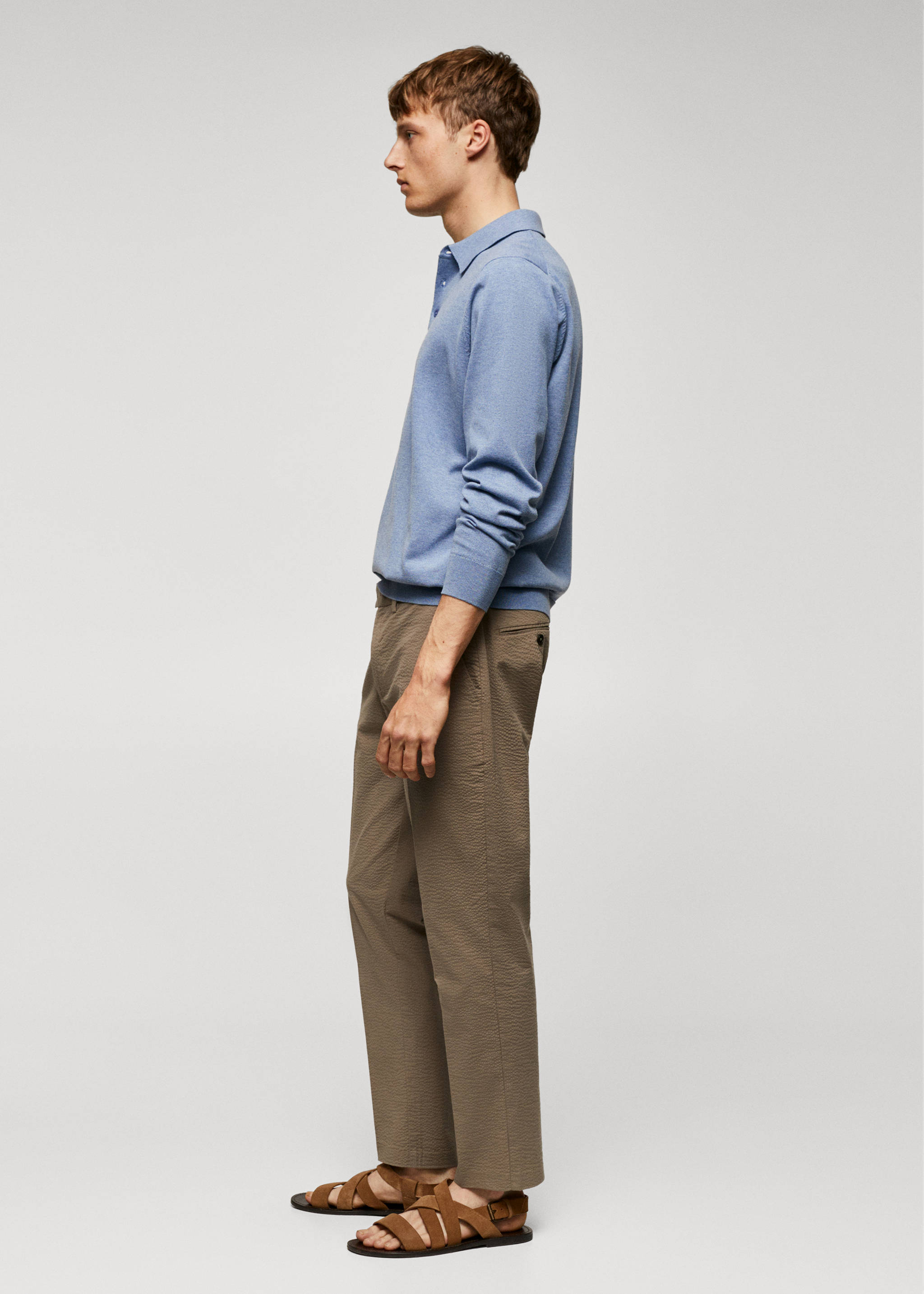 Long-sleeved cotton jersey polo shirt - Details of the article 6