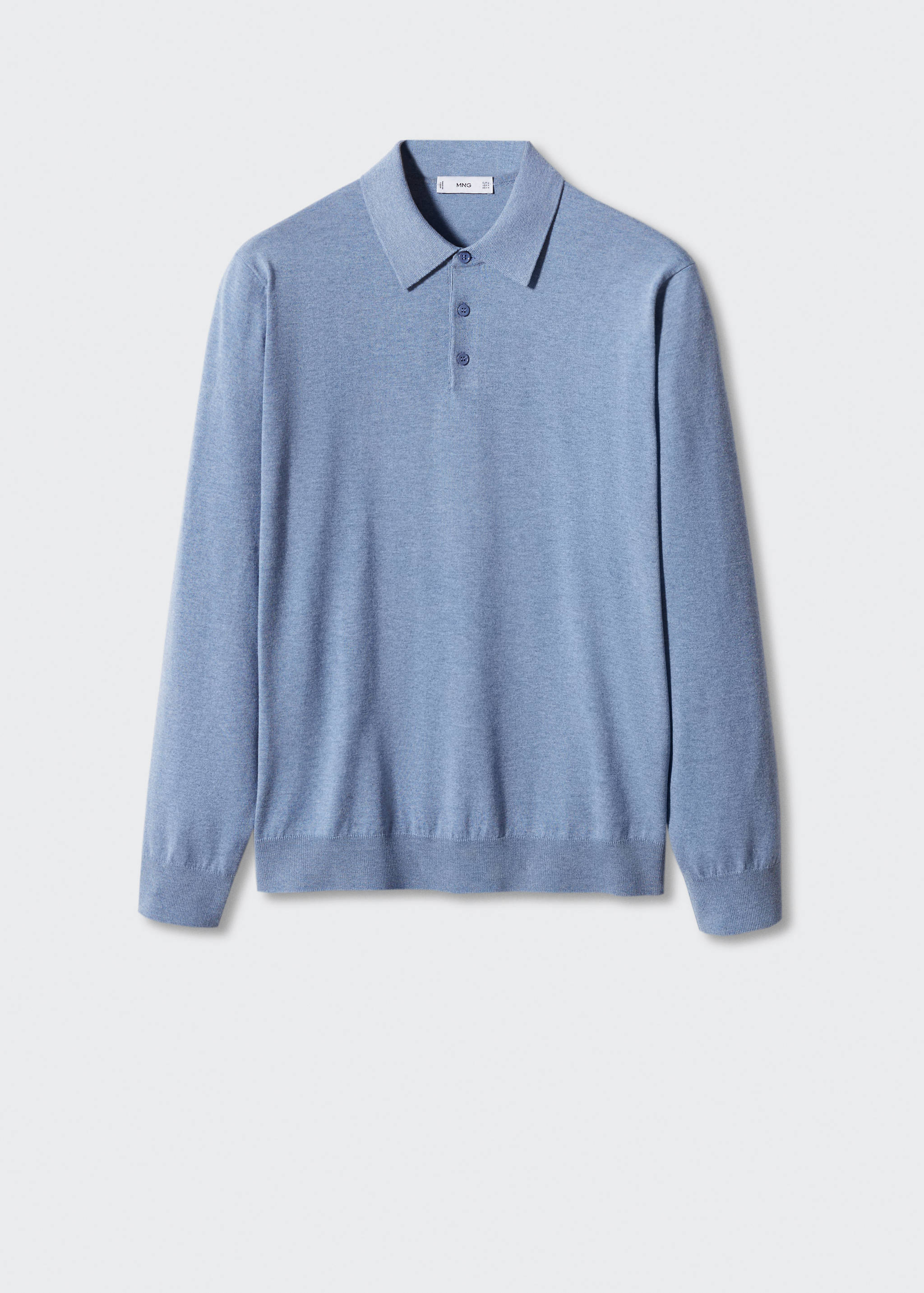 Langärmliges Strick-Poloshirt aus Baumwolle - Artikel ohne Model