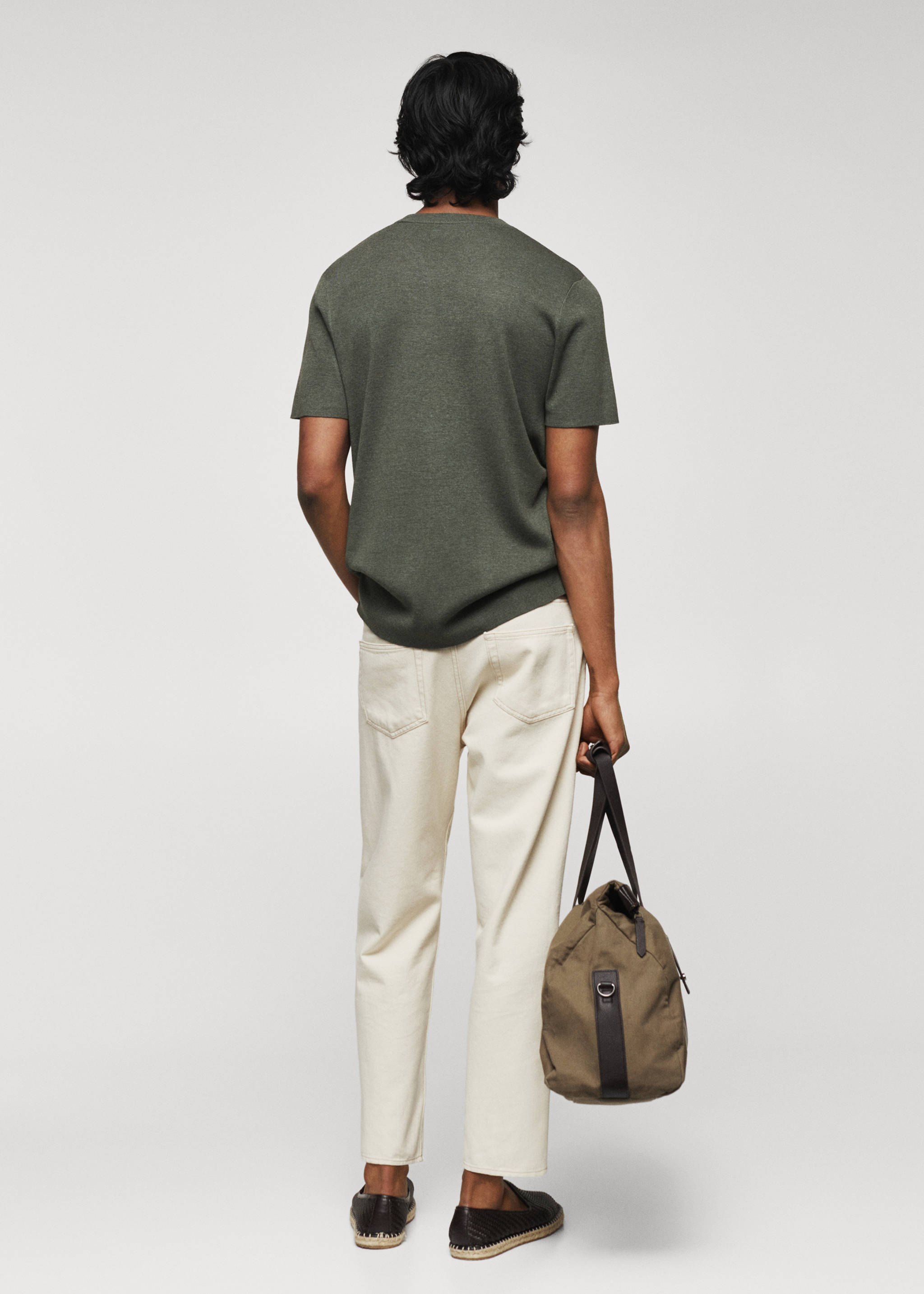 Cotton fine-knit t-shirt - Reverse of the article