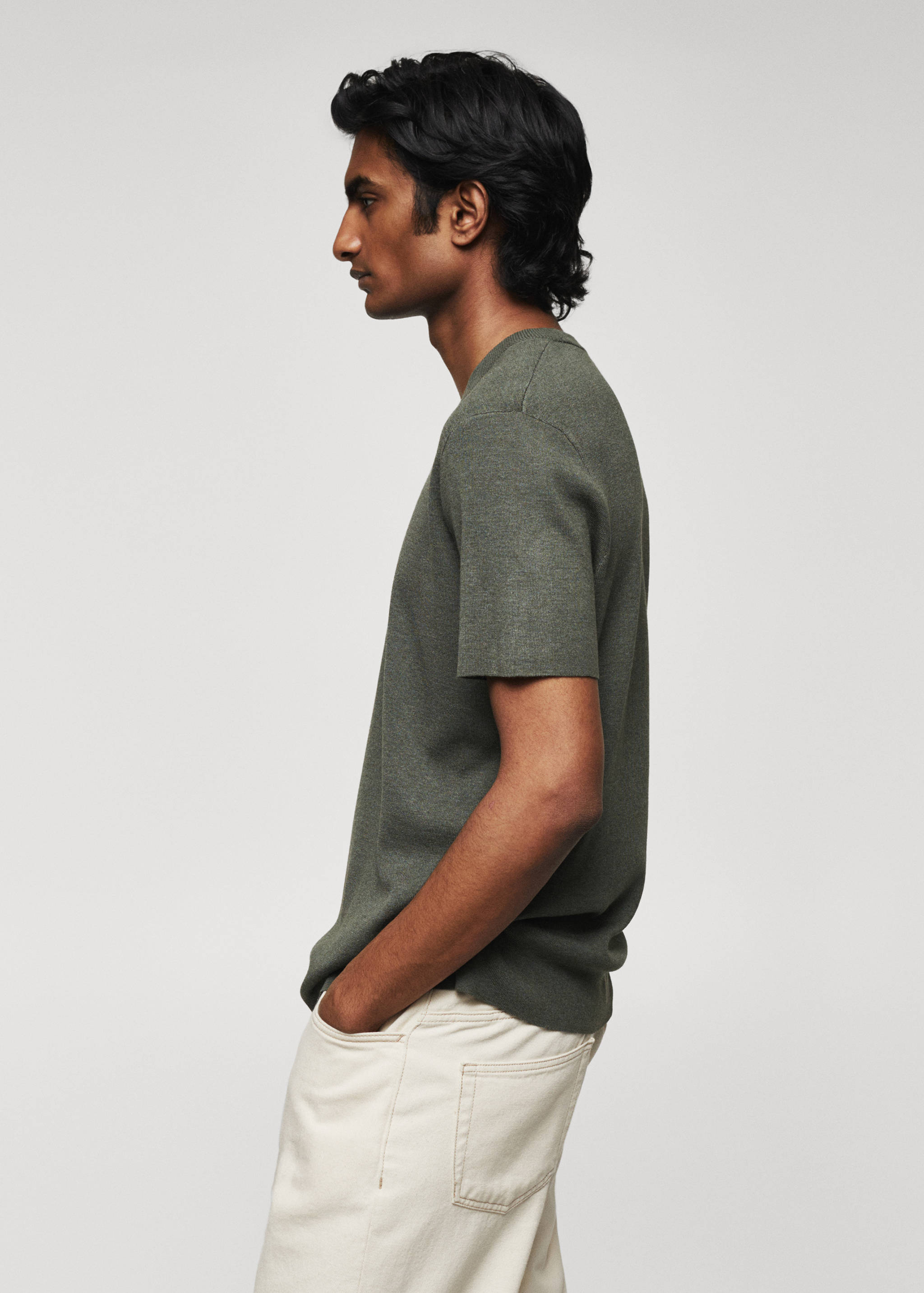 Cotton fine-knit t-shirt - Details of the article 2