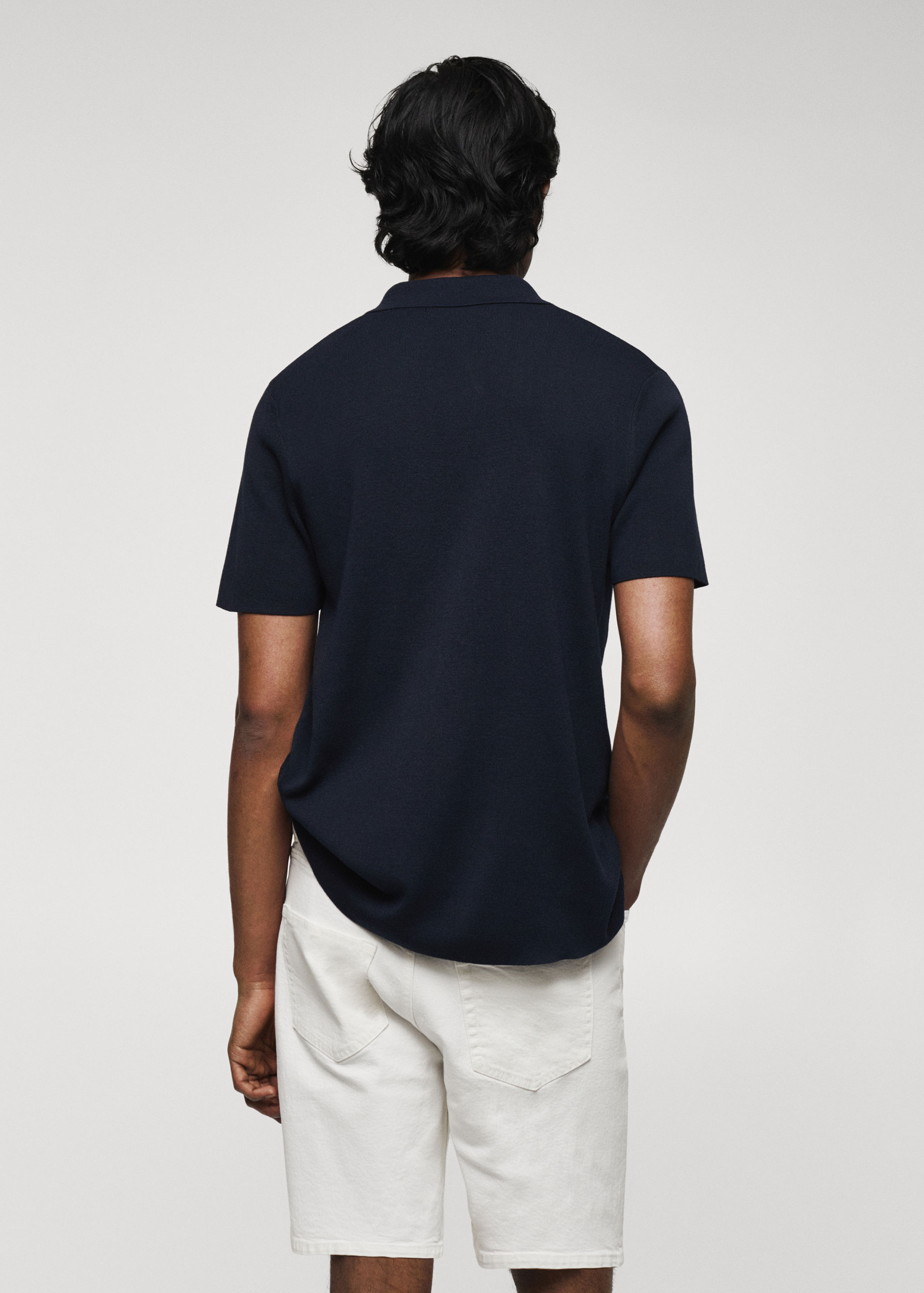 Feinstrick-Poloshirt - Rückseite des Artikels