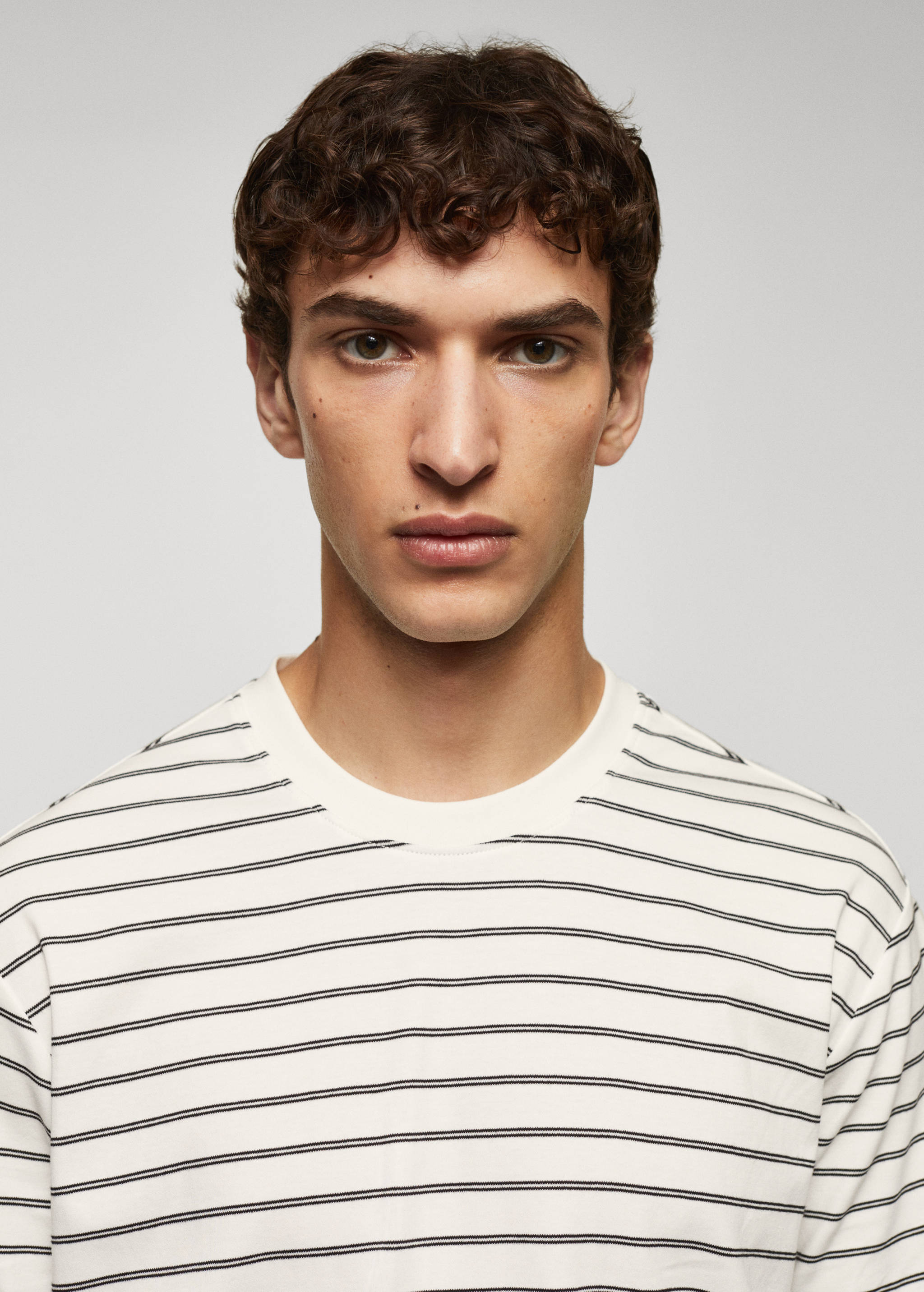 Striped 100% cotton t-shirt - Details of the article 1
