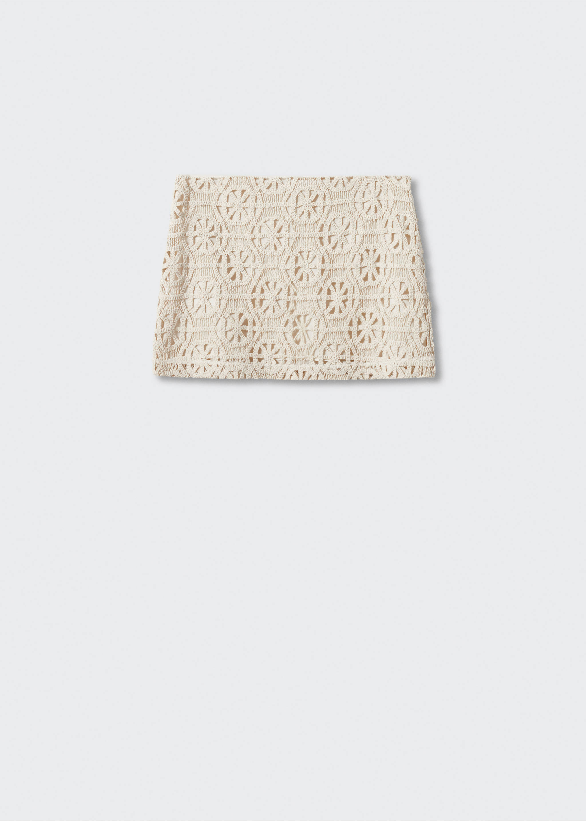 Crochet mini skirt - Article without model, Beige. Ref: 57010756-00.