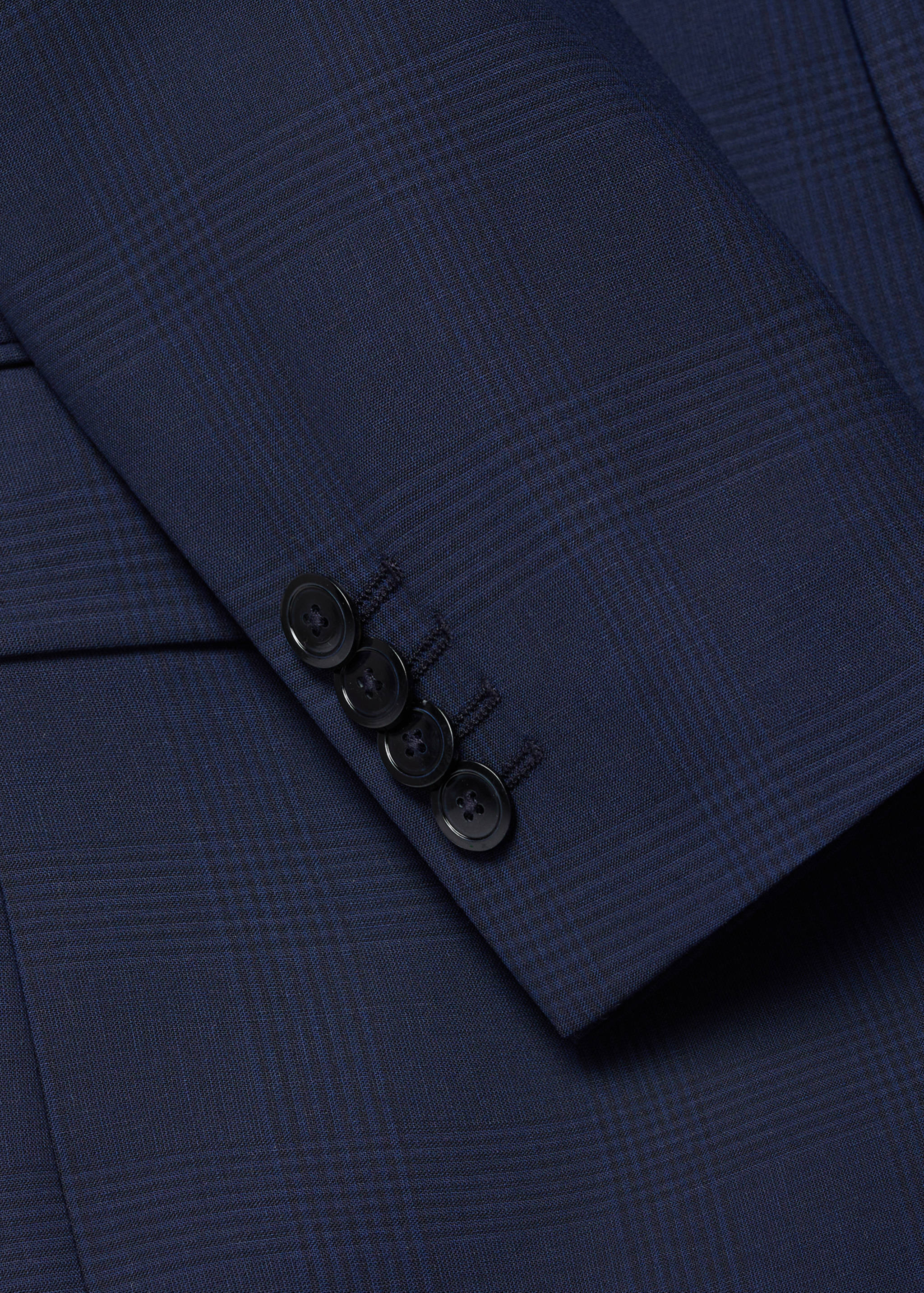 Slim-fit check wool suit jacket - Details of the article 8