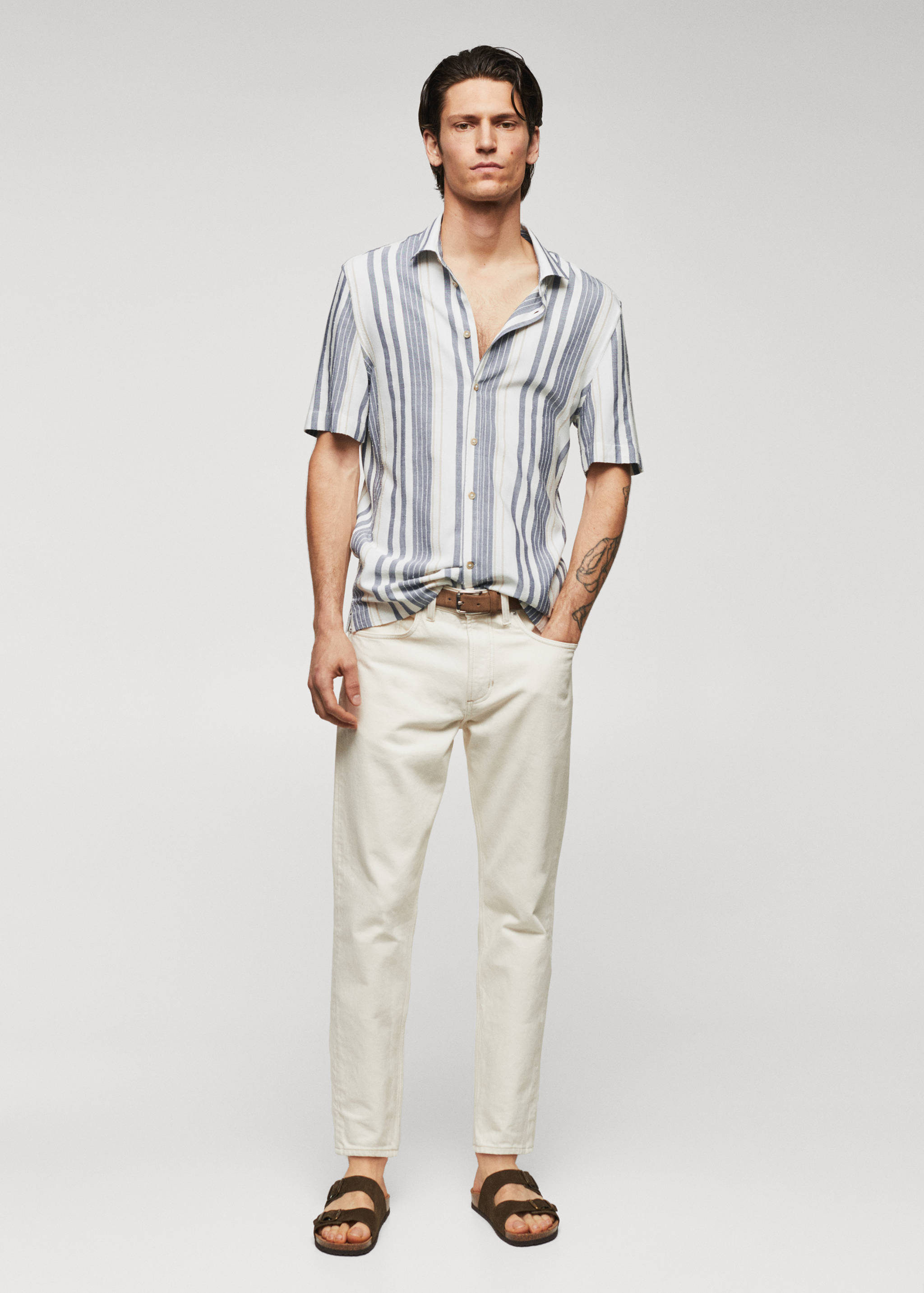 Striped slim-fit shirt - General plane