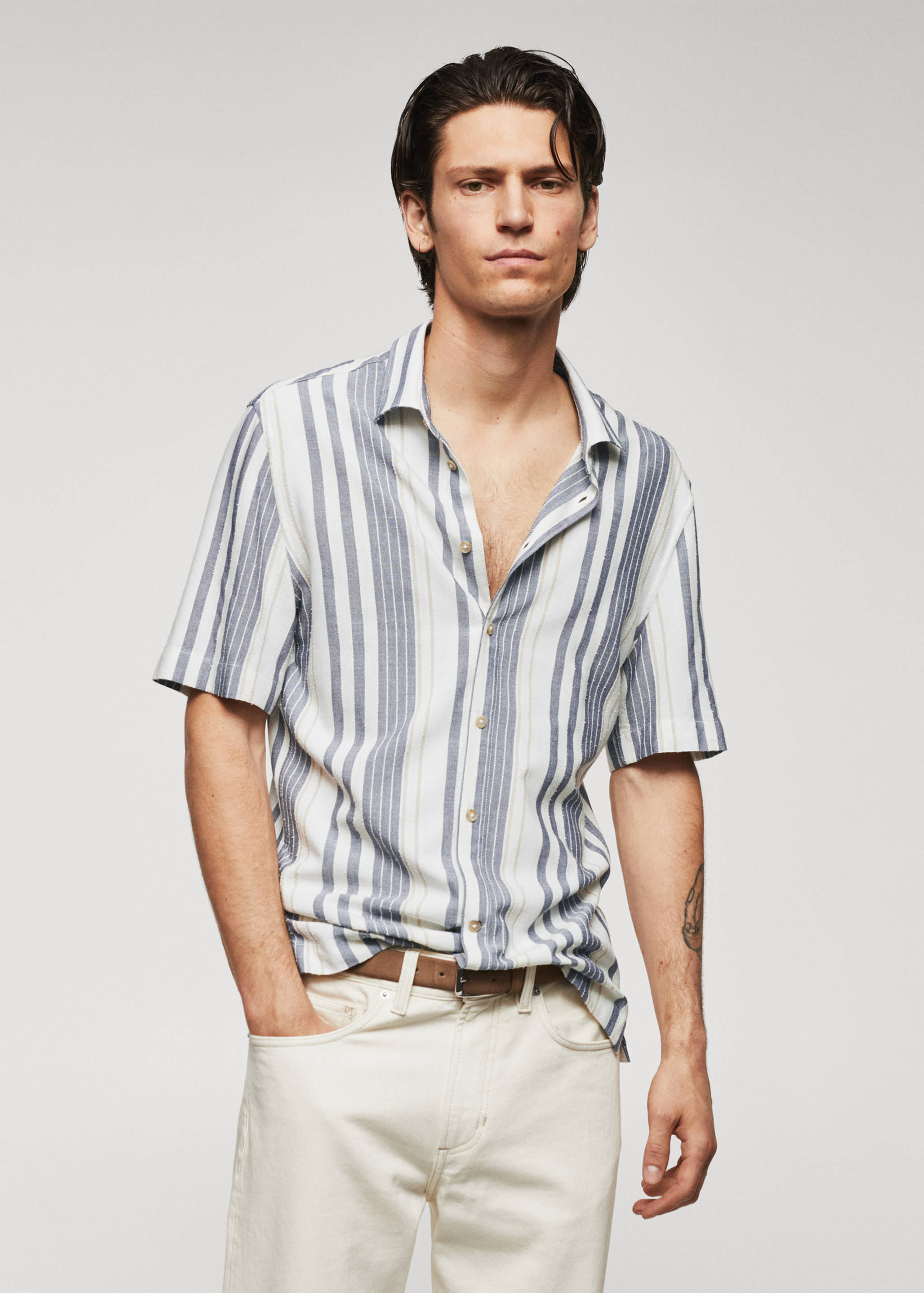 Striped slim-fit shirt - Medium plane