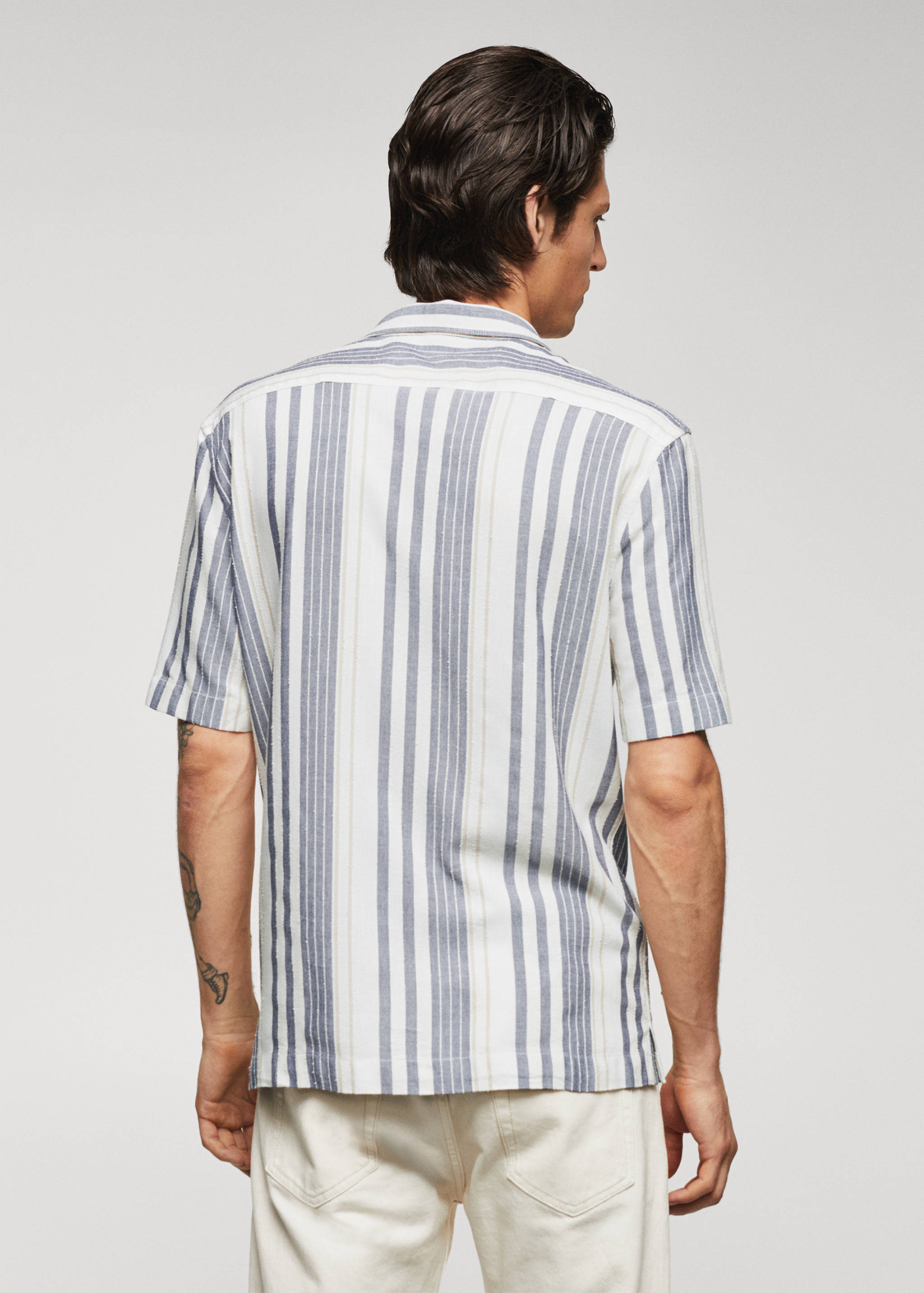 Striped slim-fit shirt - Reverse of the article