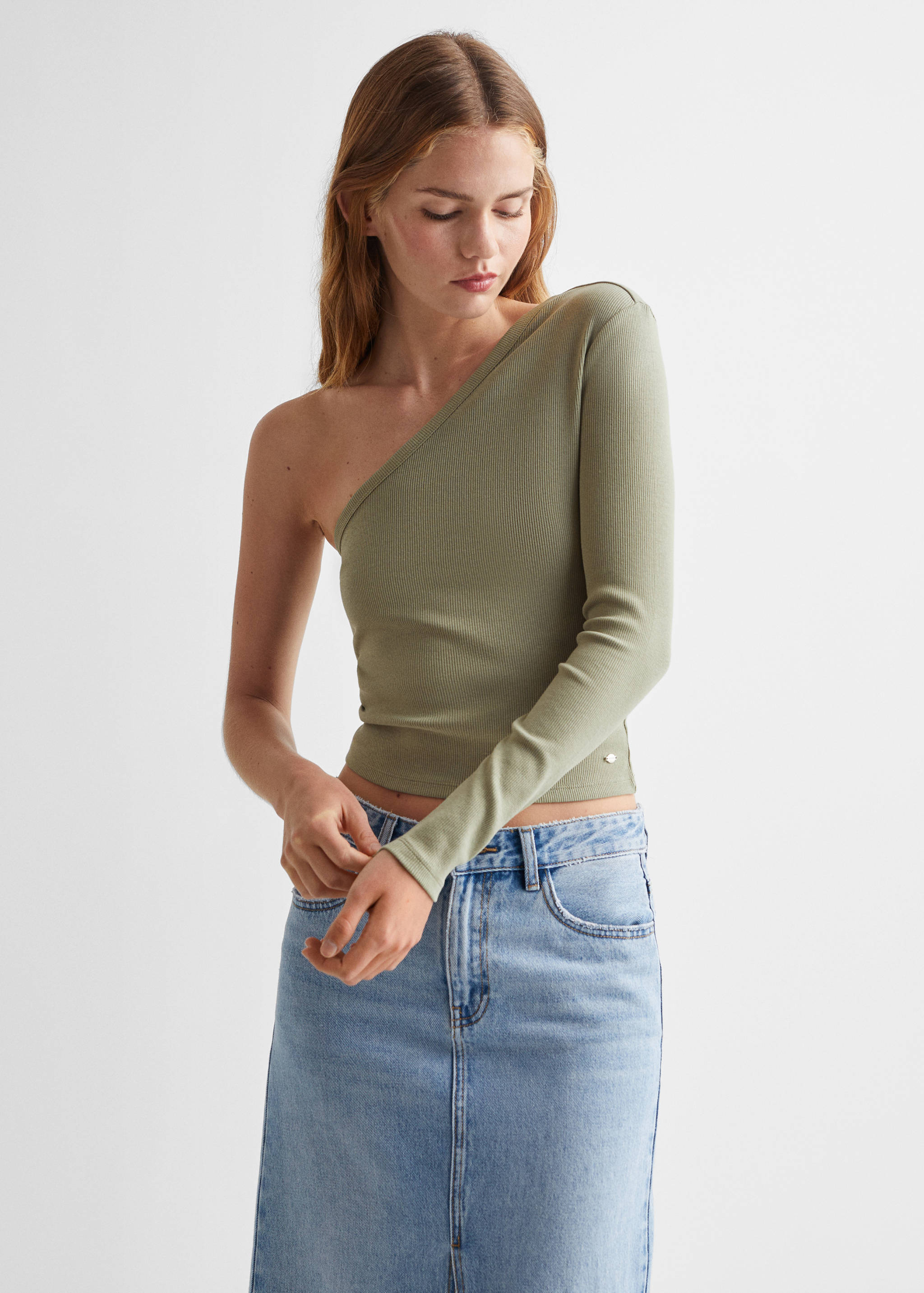 Asymmetric cotton T-shirt - Medium plane