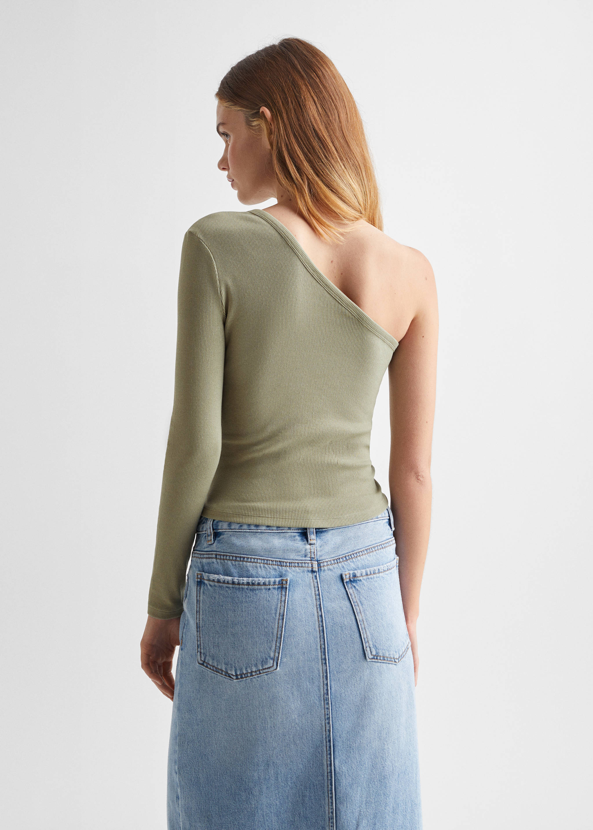 Asymmetric cotton T-shirt - Reverse of the article