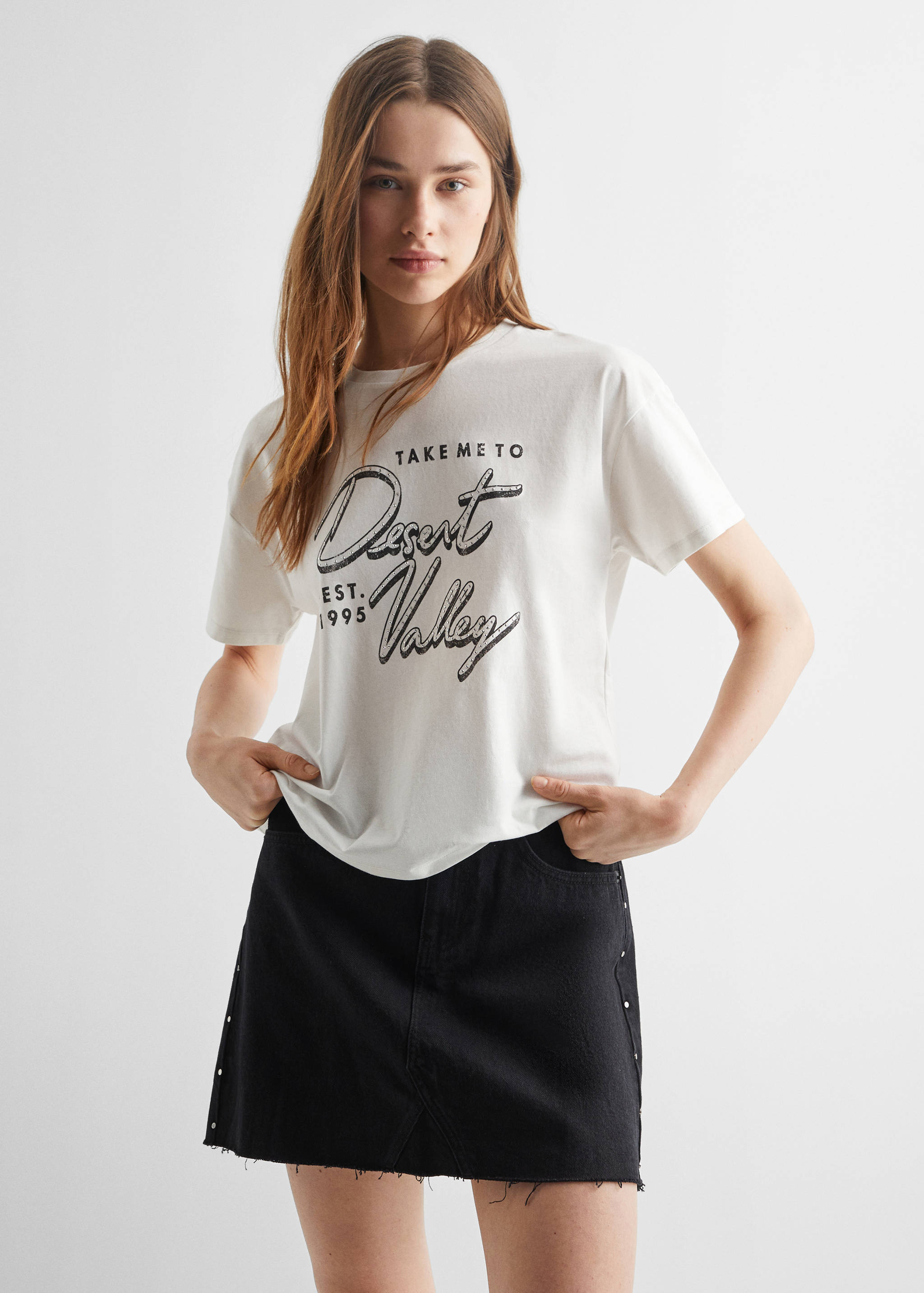 Printed cotton-blend T-shirt - Medium plane