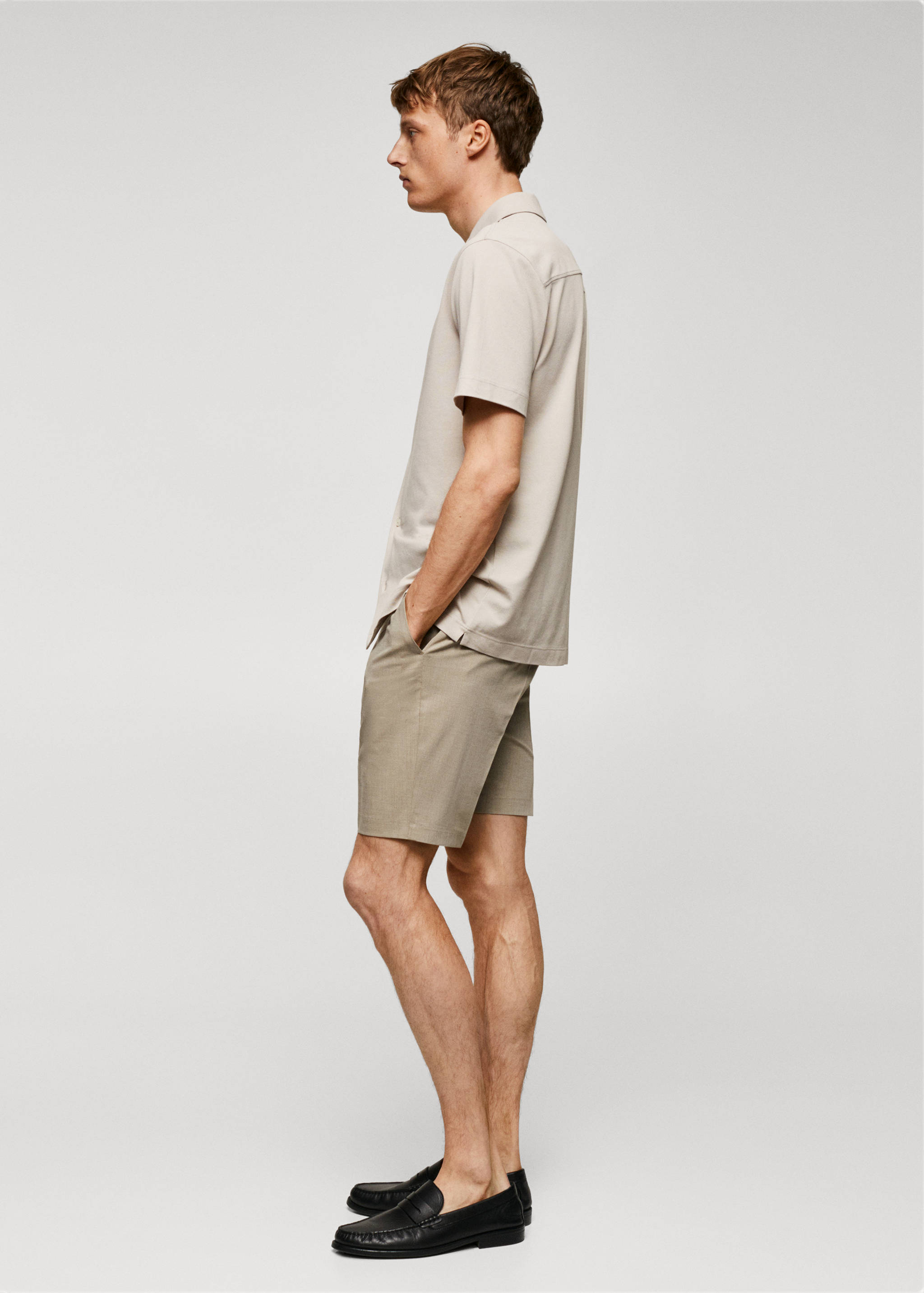 Bowling-collar pique shirt - Details of the article 2