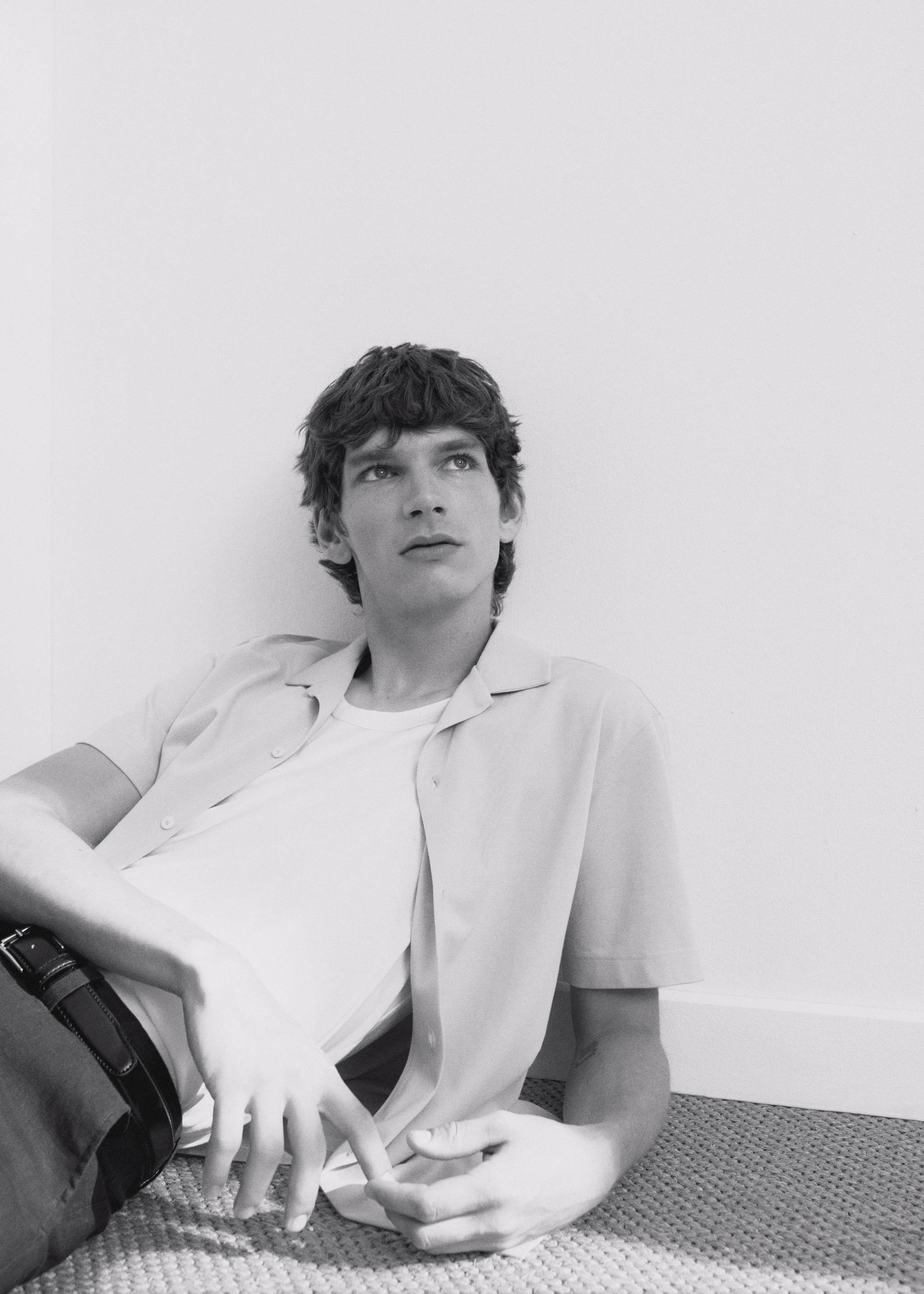 Bowling-collar pique shirt - Details of the article 5
