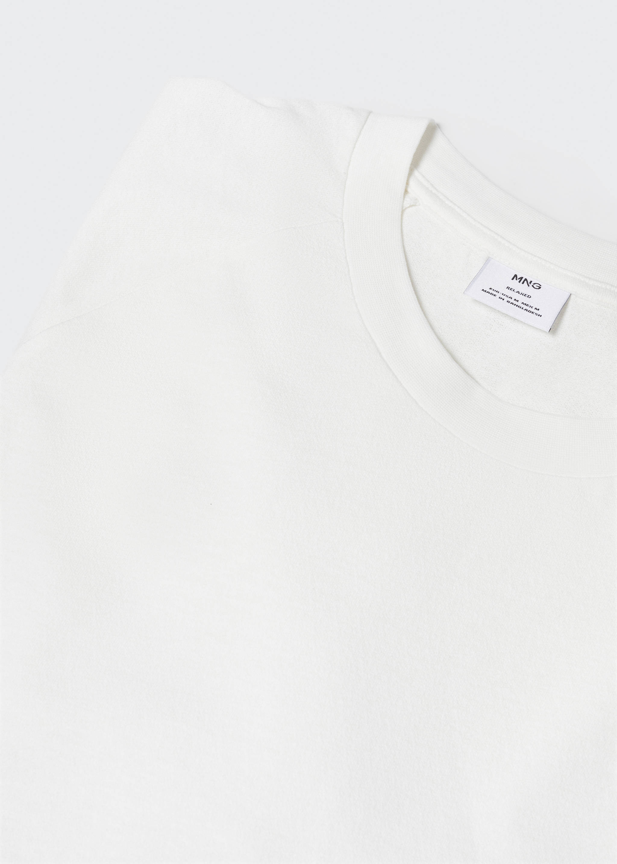Textured cotton-linen t-shirt - Details of the article 8