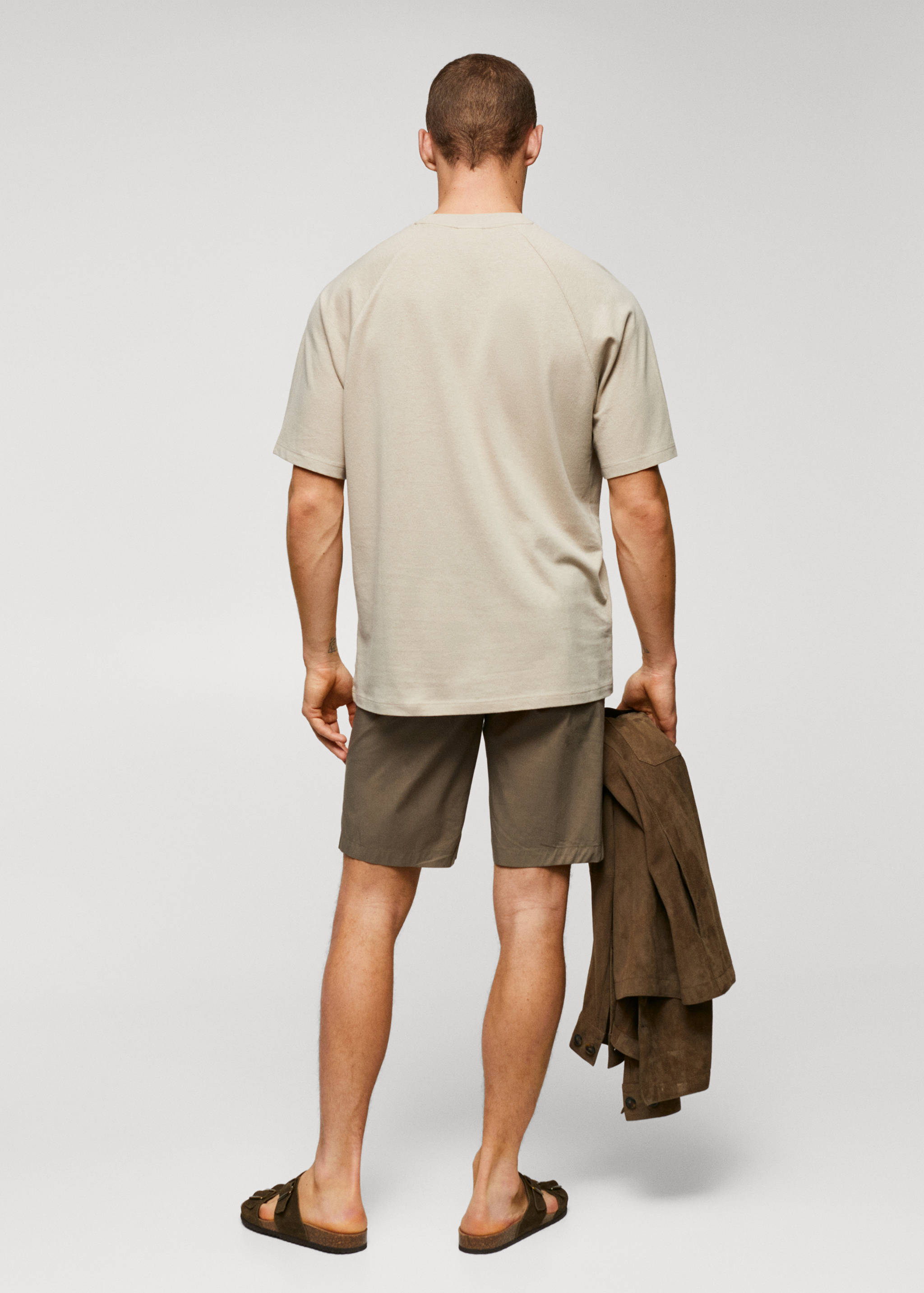 Textured cotton-linen t-shirt - Reverse of the article