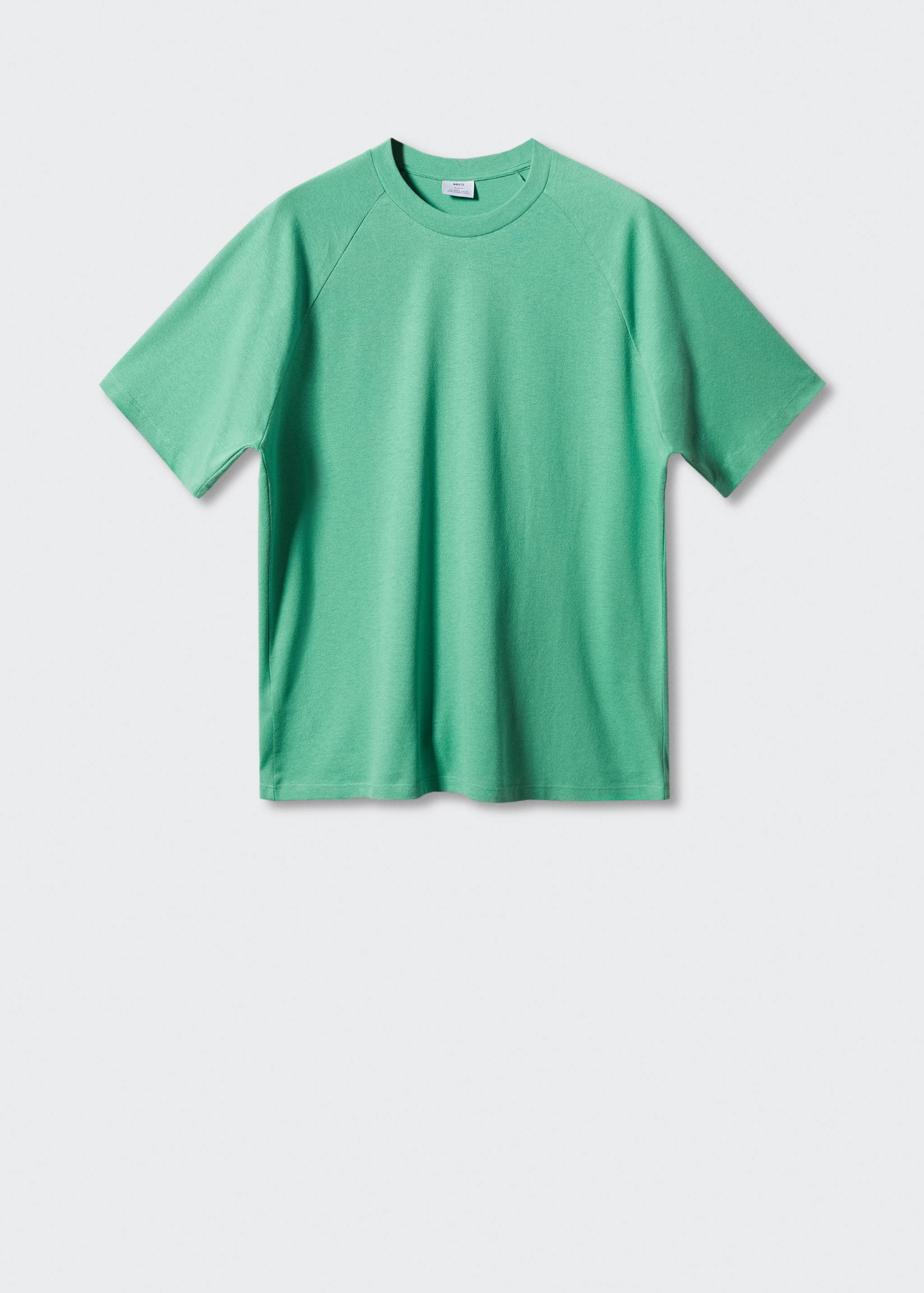 Textured cotton-linen t-shirt - Article without model